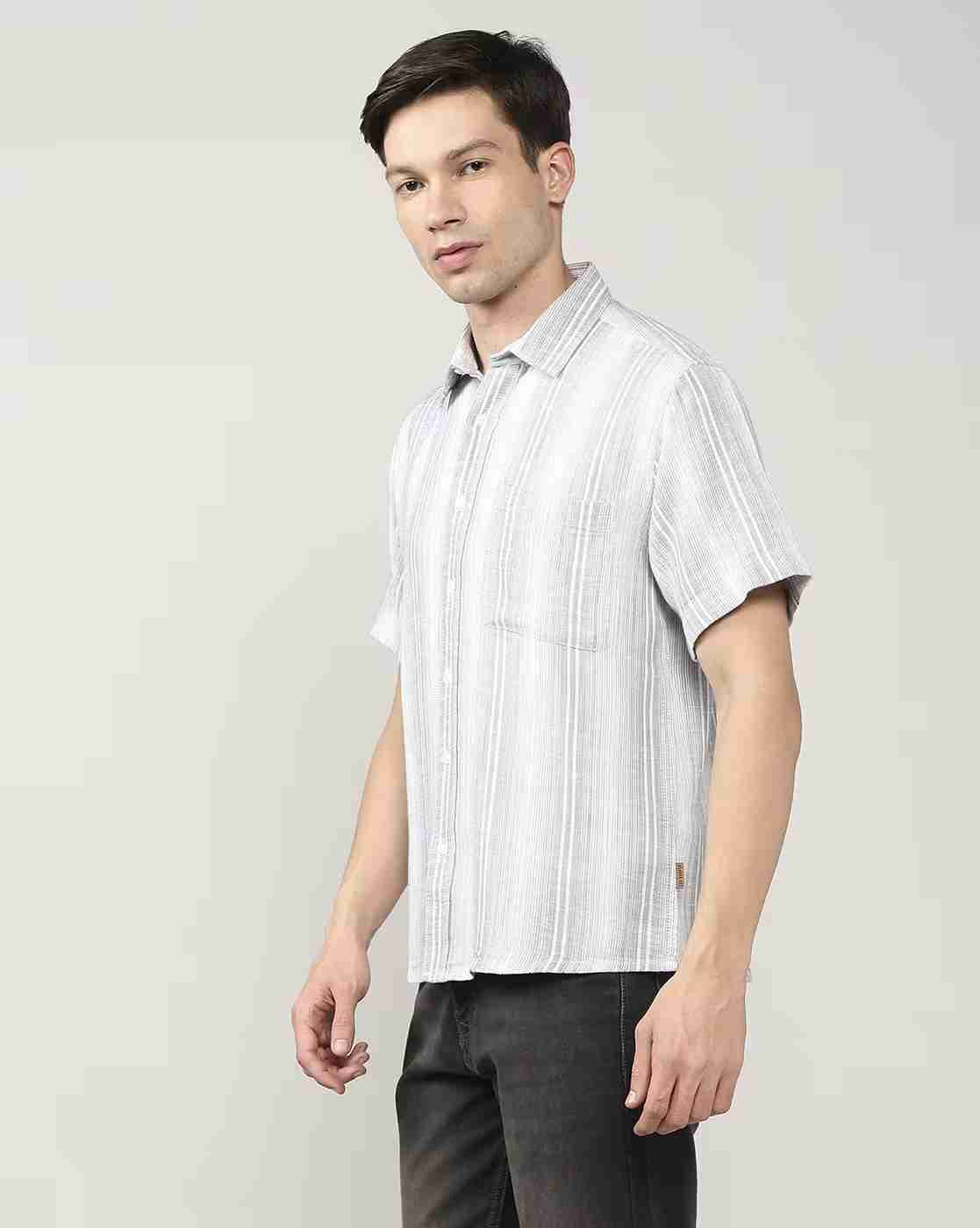Lee Cooper | Men Striped Resort Regular Fit Shirt with Patch Pocket|1