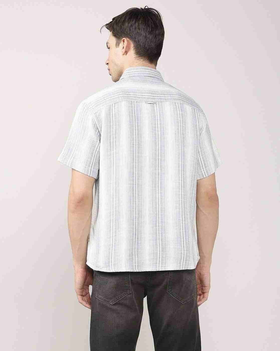 Lee Cooper | Men Striped Resort Regular Fit Shirt with Patch Pocket|2