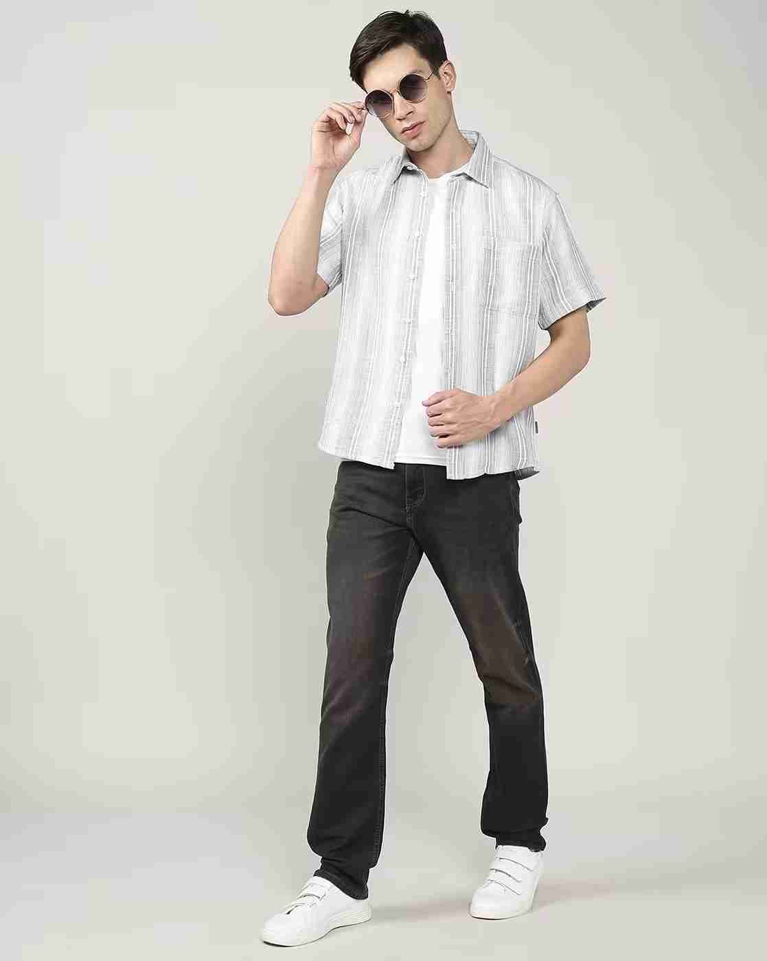 Lee Cooper | Men Striped Resort Regular Fit Shirt with Patch Pocket|3