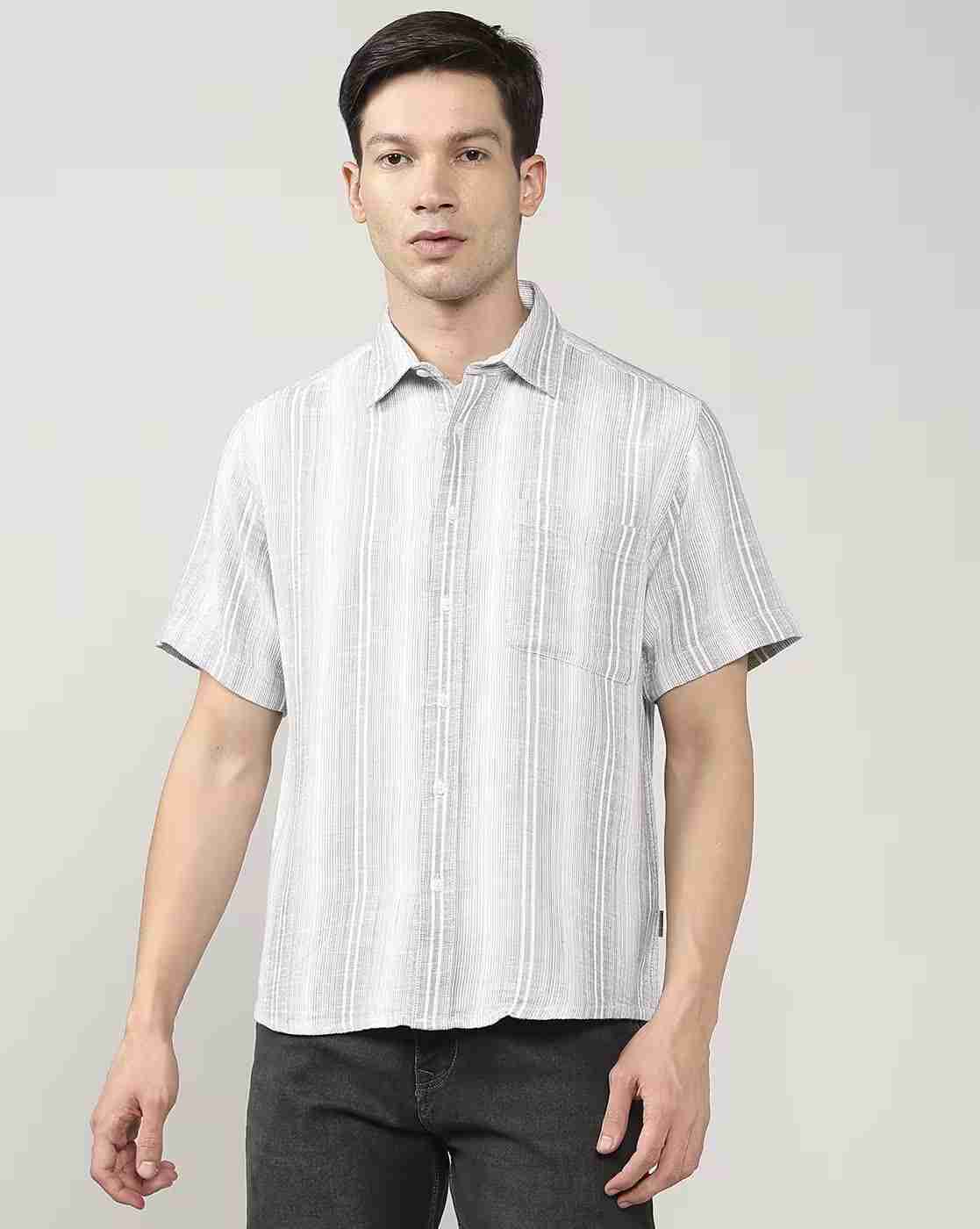 Lee Cooper | Men Striped Resort Regular Fit Shirt with Patch Pocket|4