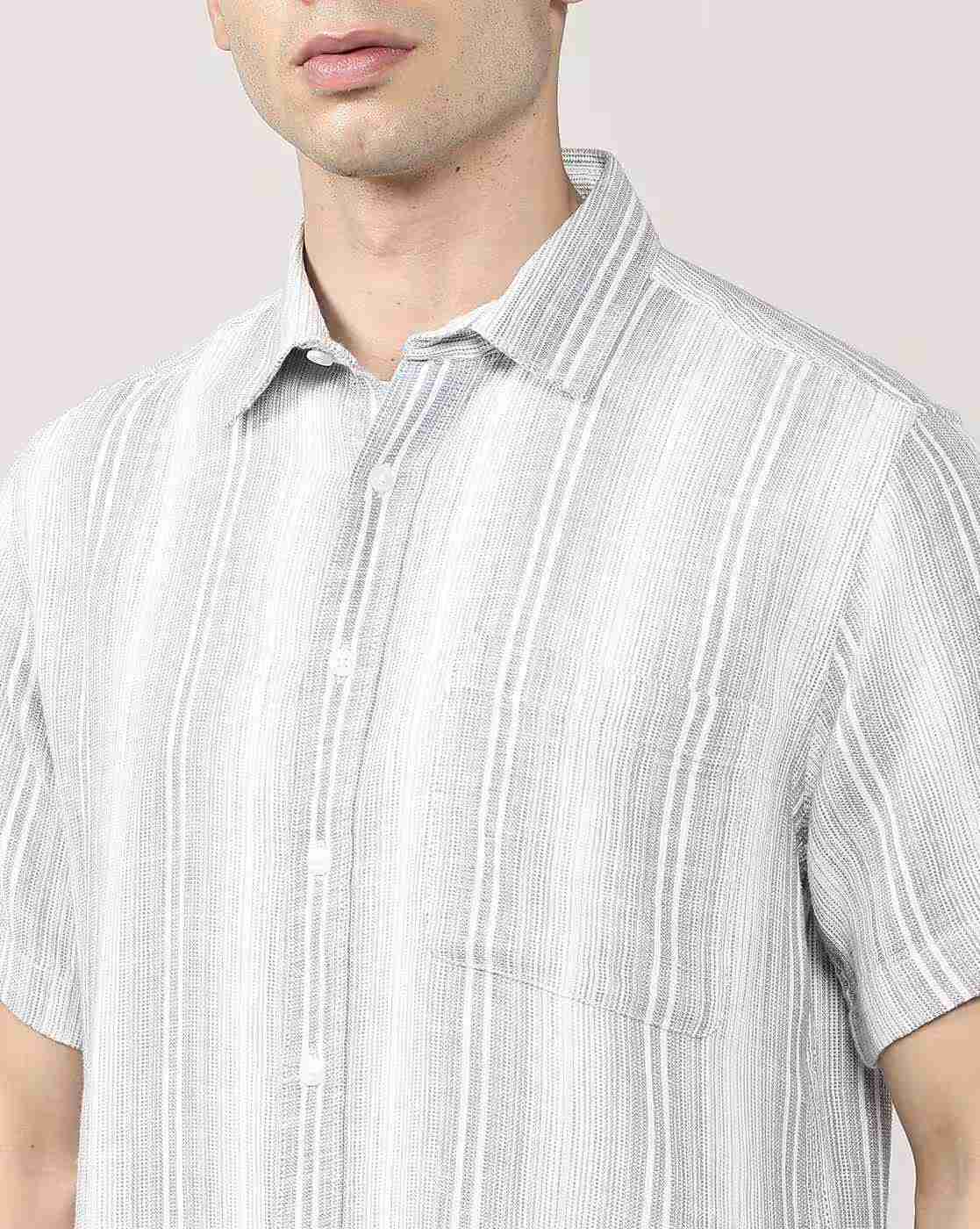 Lee Cooper | Men Striped Resort Regular Fit Shirt with Patch Pocket|5