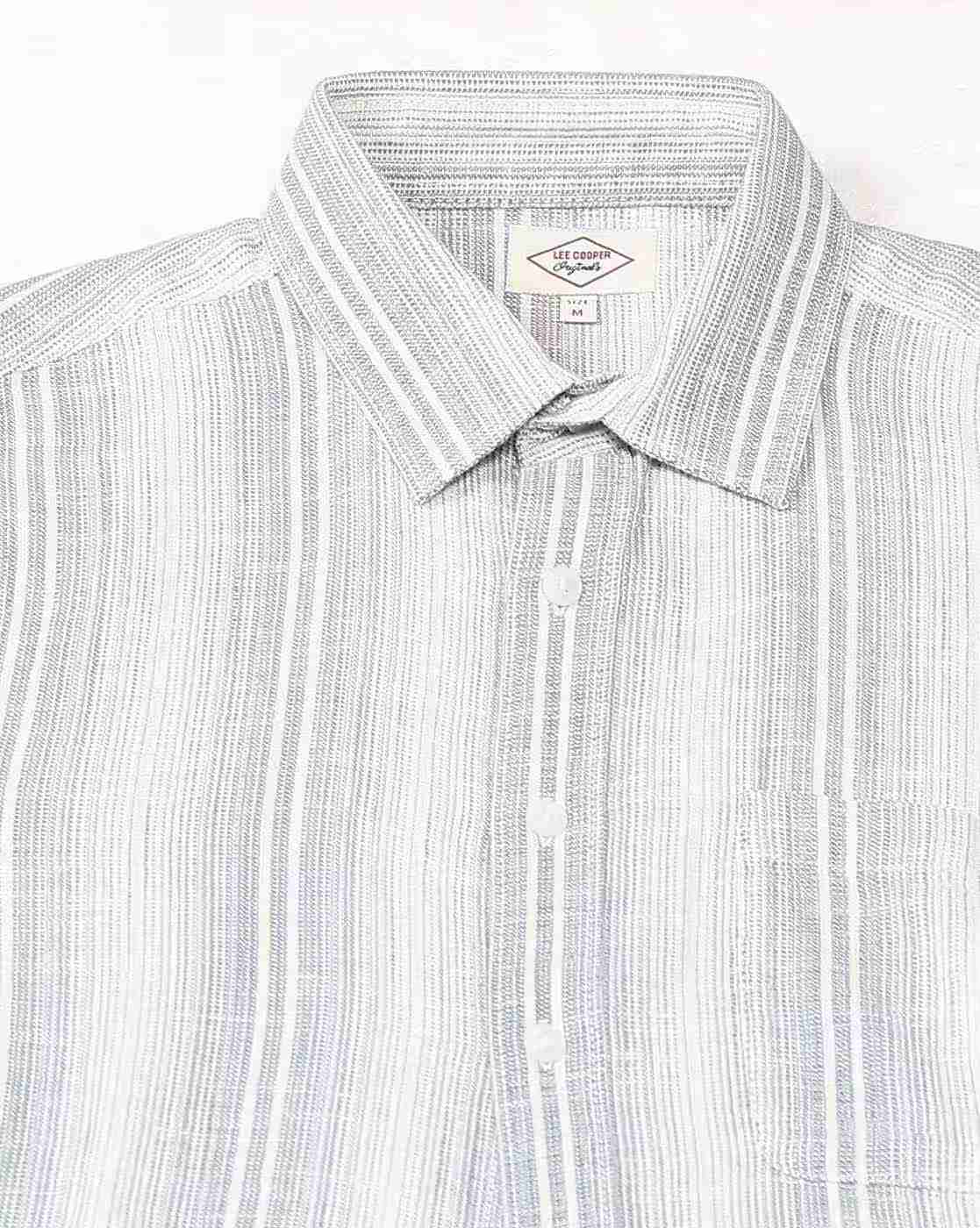 Lee Cooper | Men Striped Resort Regular Fit Shirt with Patch Pocket|6