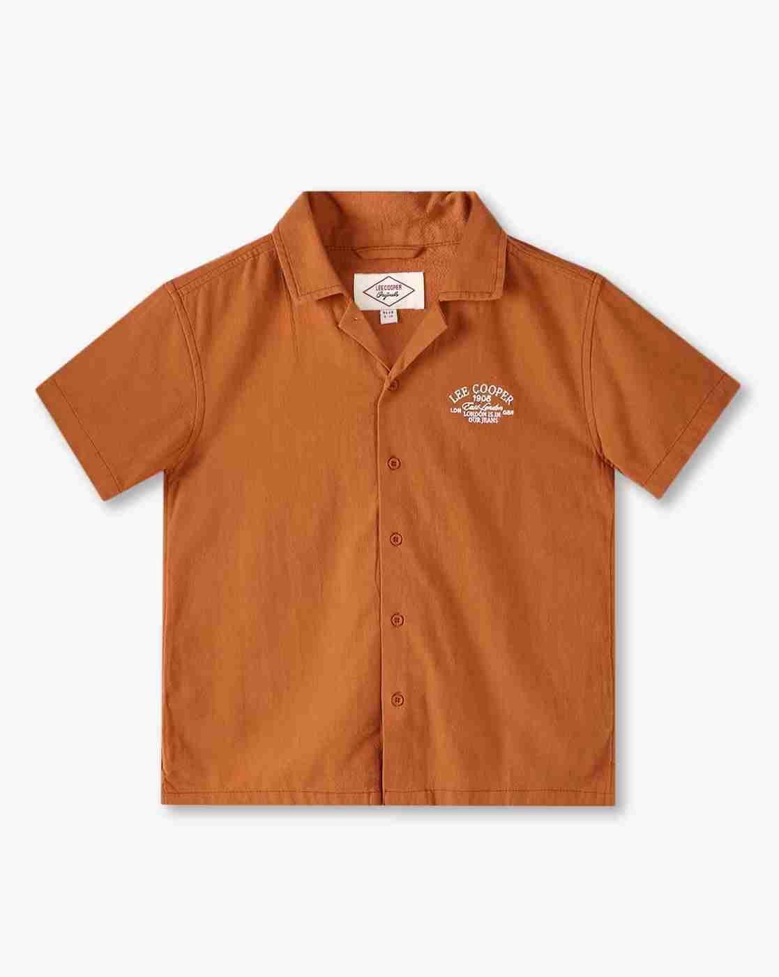 Boys Logo Embroidered Relaxed Fit Shirt