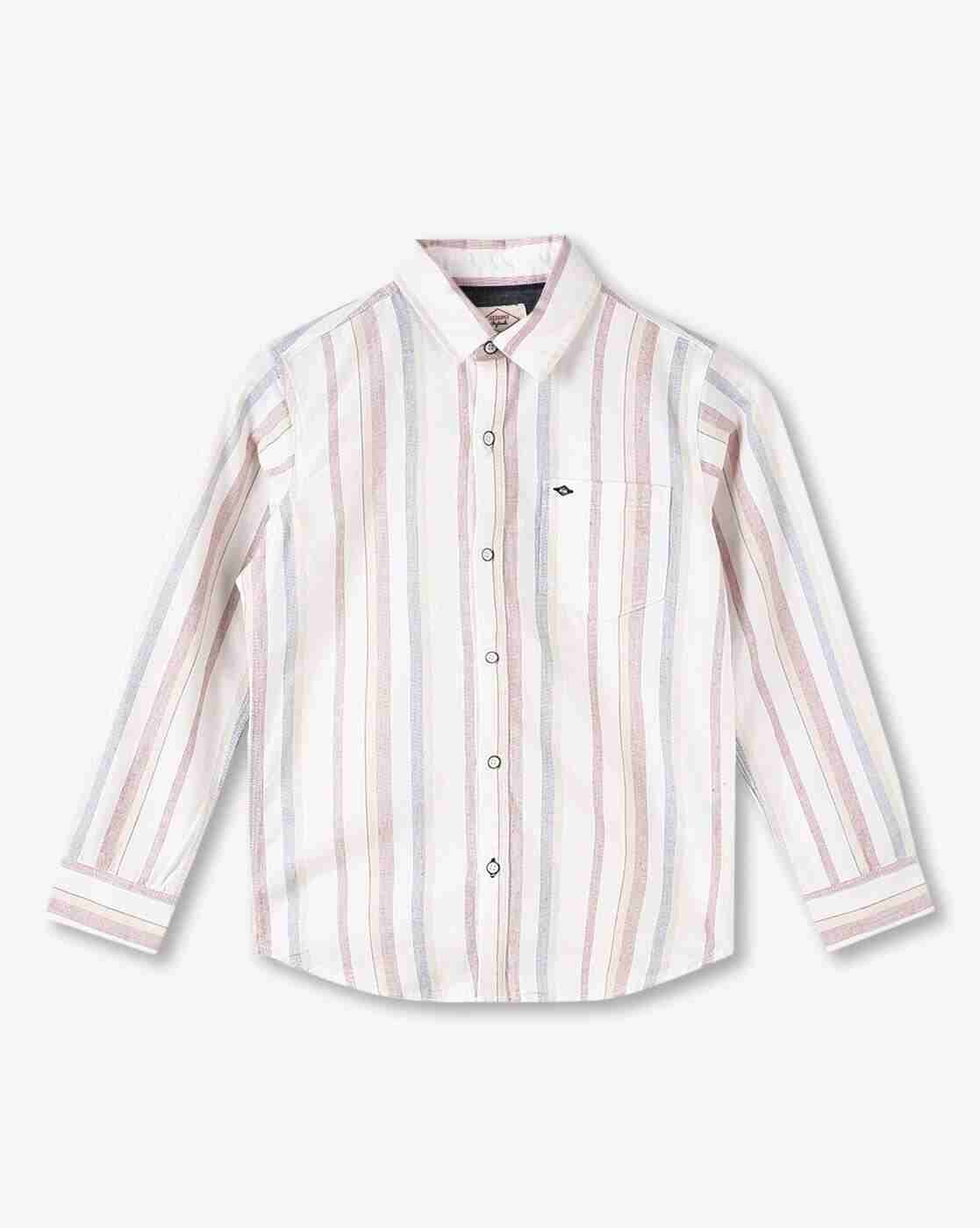 Lee Cooper | Boys Striped Slim Fit Shirt with Patch Pocket|0