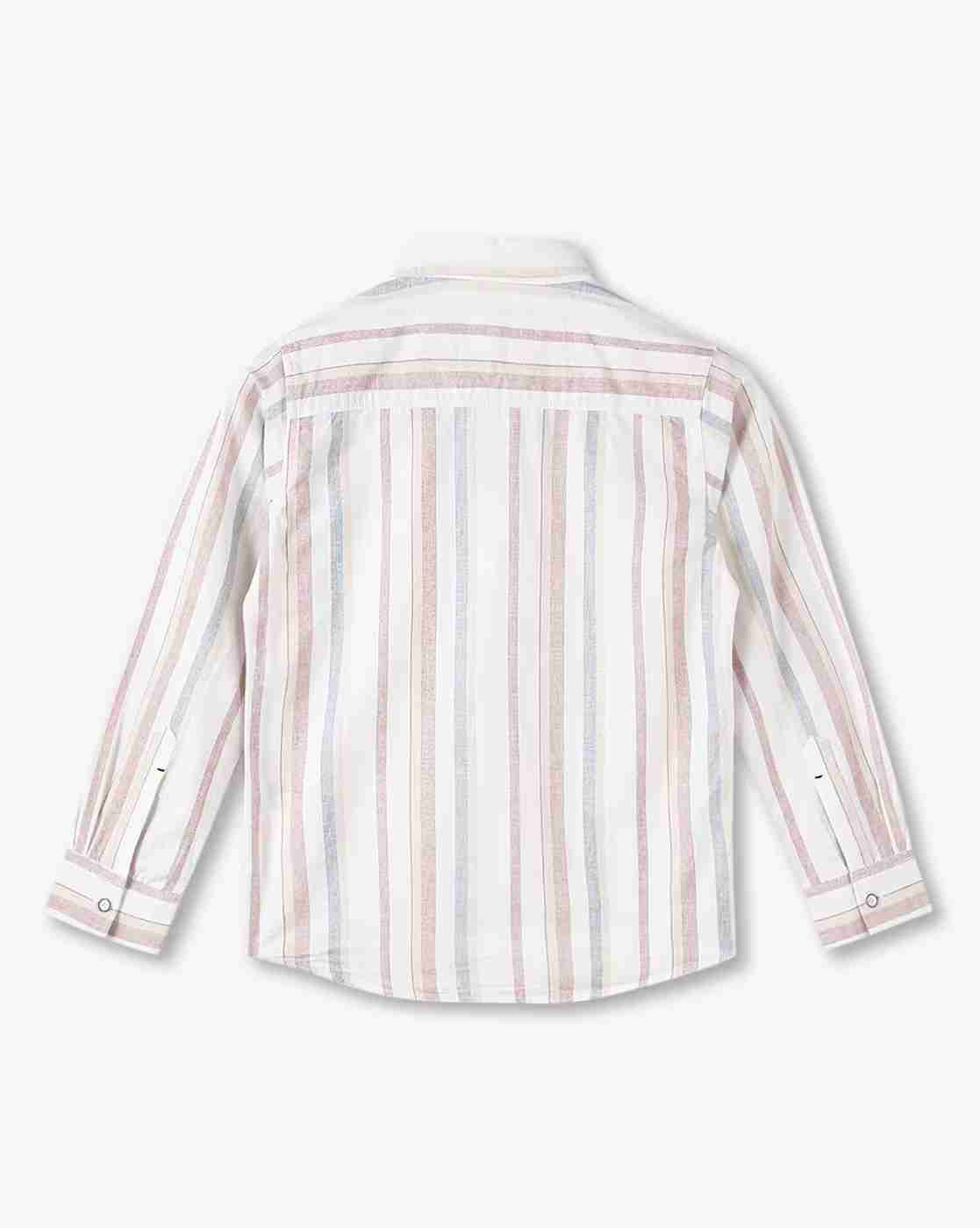 Lee Cooper | Boys Striped Slim Fit Shirt with Patch Pocket|1