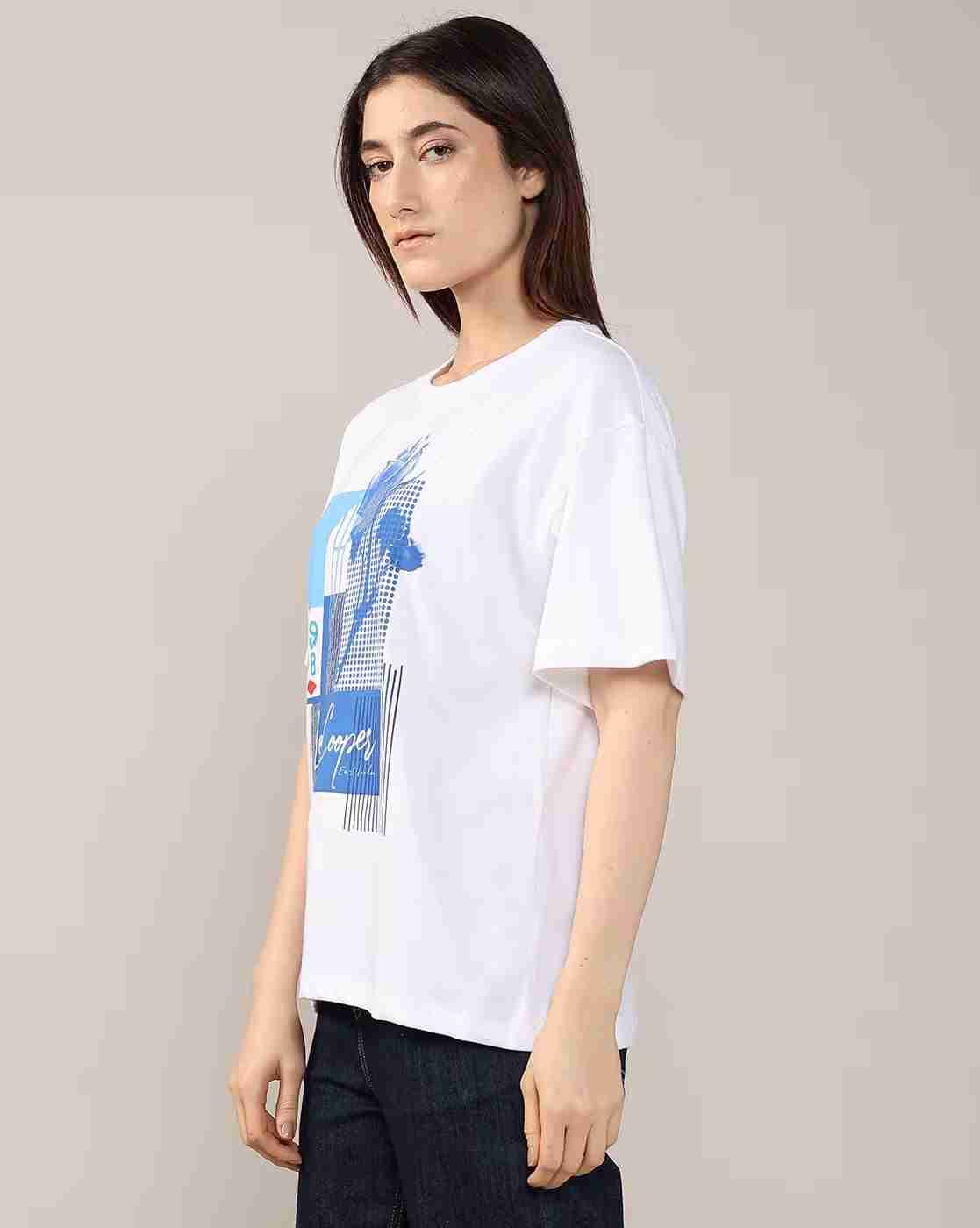 Lee Cooper | Women Floral Print Regular Fit Crew-Neck T-Shirt|1