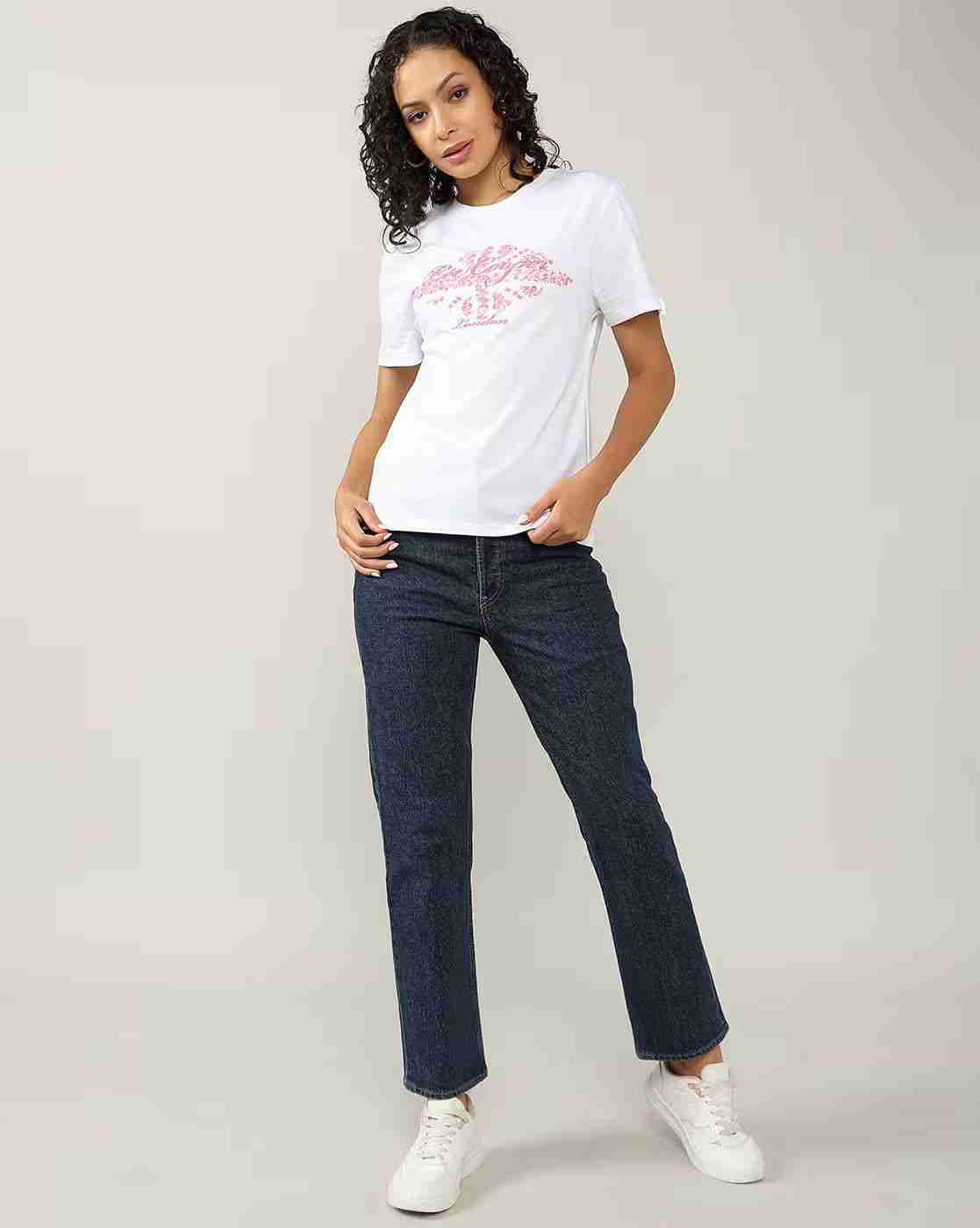 Lee Cooper | Women Brand Print Regular Fit Crew-Neck T-Shirt|3