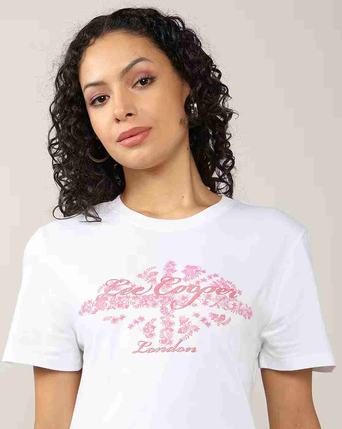 Lee Cooper | Women Brand Print Regular Fit Crew-Neck T-Shirt|4