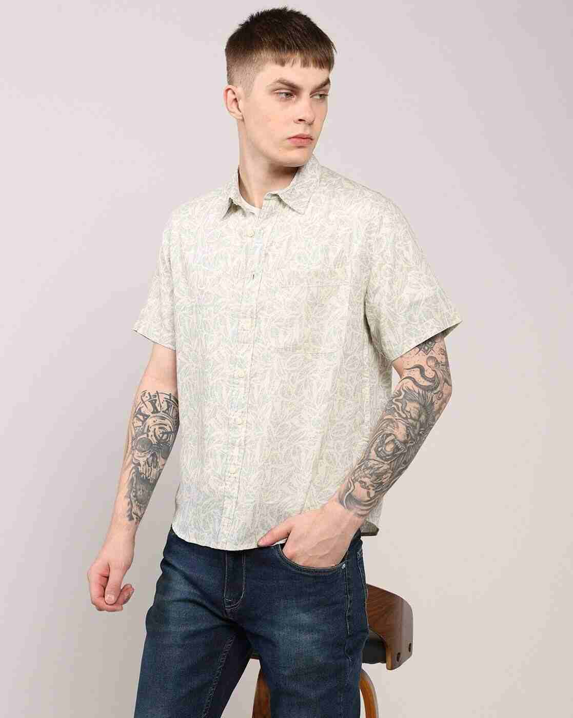 Lee Cooper | Men All-Over Leaf Print Regular Fit Shirt|0