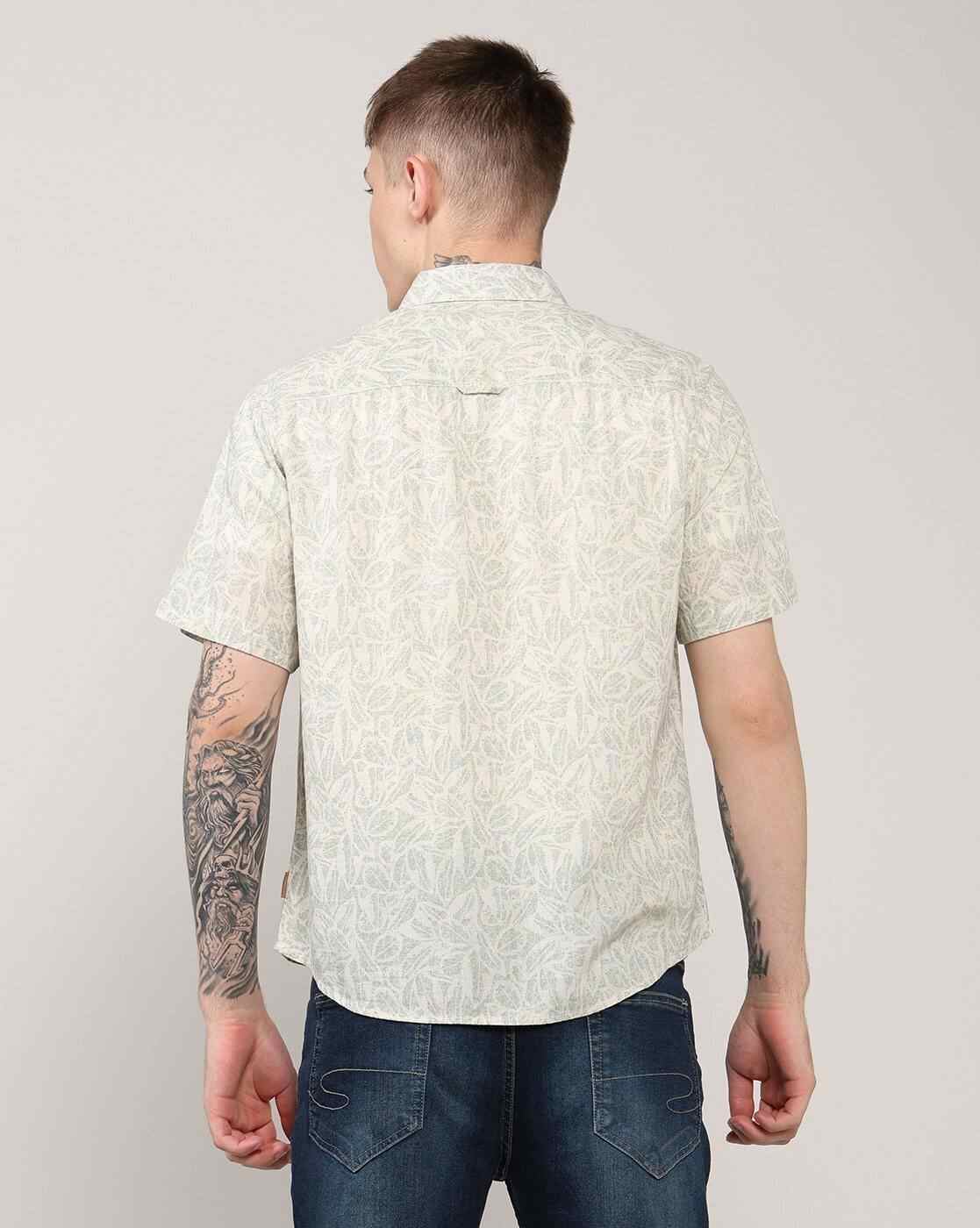 Lee Cooper | Men All-Over Leaf Print Regular Fit Shirt|2