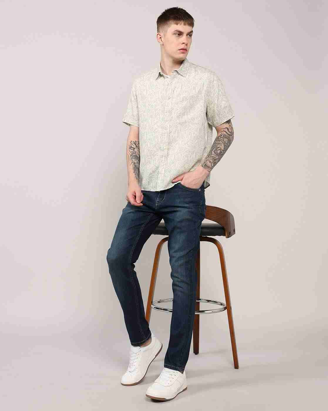 Lee Cooper | Men All-Over Leaf Print Regular Fit Shirt|4