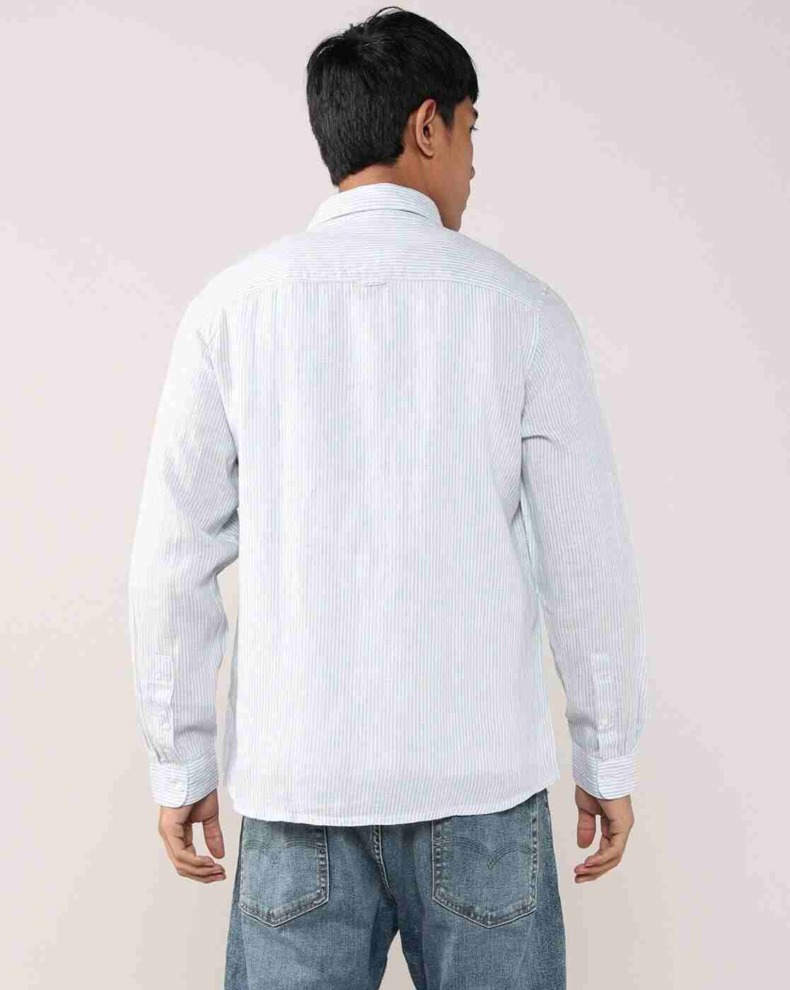 Lee Cooper | Men Striped Regular Fit Shirt with Patch Pocket|2