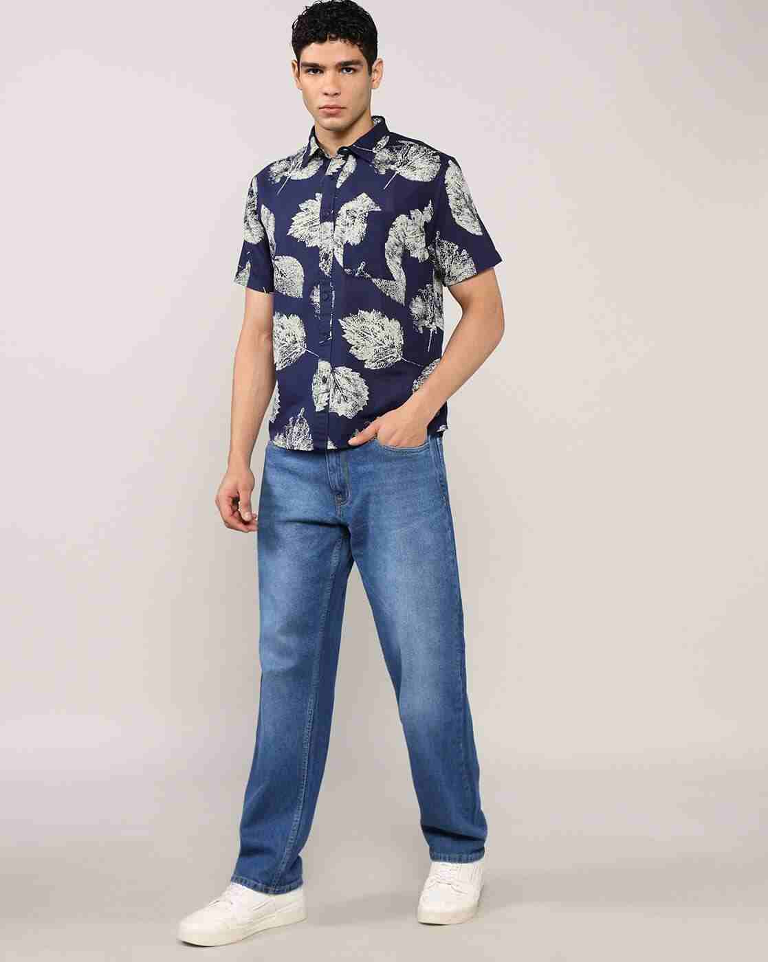 Lee Cooper | Men Leaf Print Relaxed Fit Shirt with Patch Pocket|4