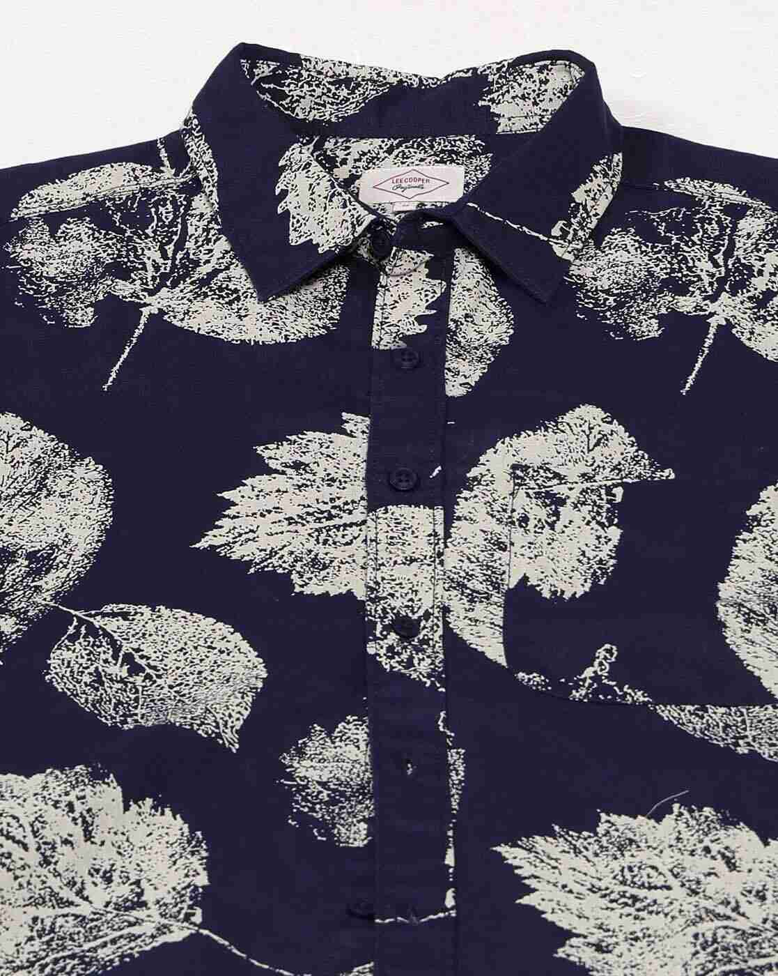 Lee Cooper | Men Leaf Print Relaxed Fit Shirt with Patch Pocket|6