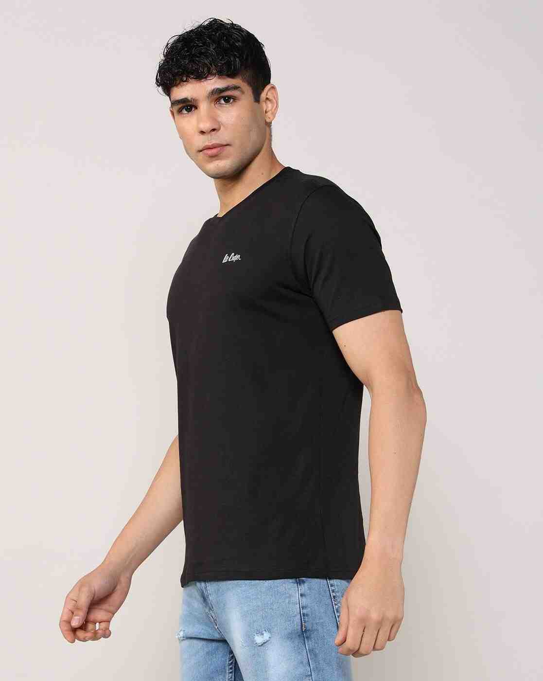 Lee Cooper | Men Regular Fit V-Neck T-Shirt with Logo Embroidered|1