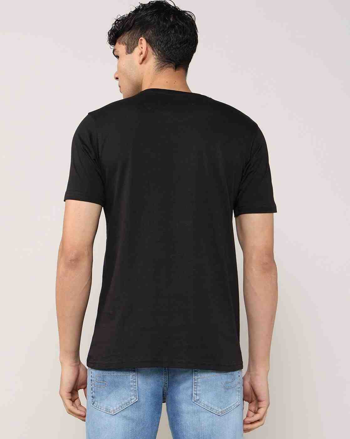 Lee Cooper | Men Regular Fit V-Neck T-Shirt with Logo Embroidered|2