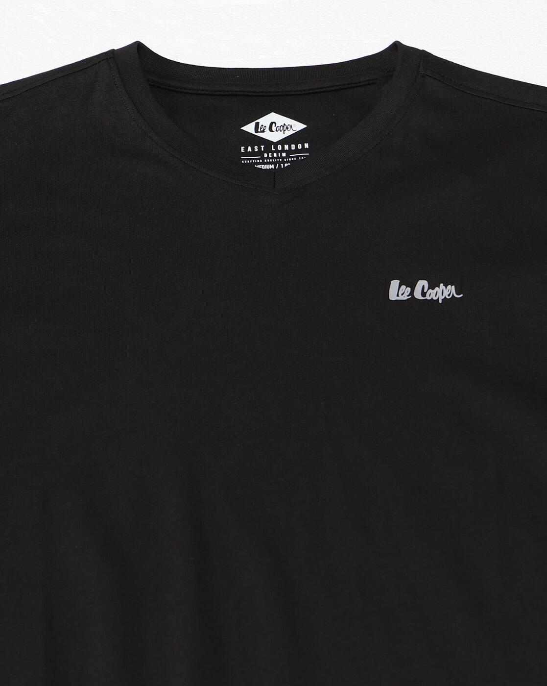 Lee Cooper | Men Regular Fit V-Neck T-Shirt with Logo Embroidered|6