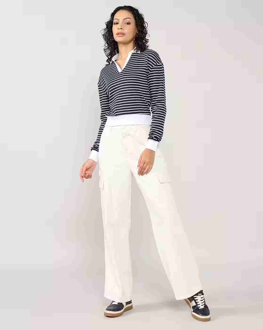 Lee Cooper | Women Striped Regular Fit Polo T-Shirt|3
