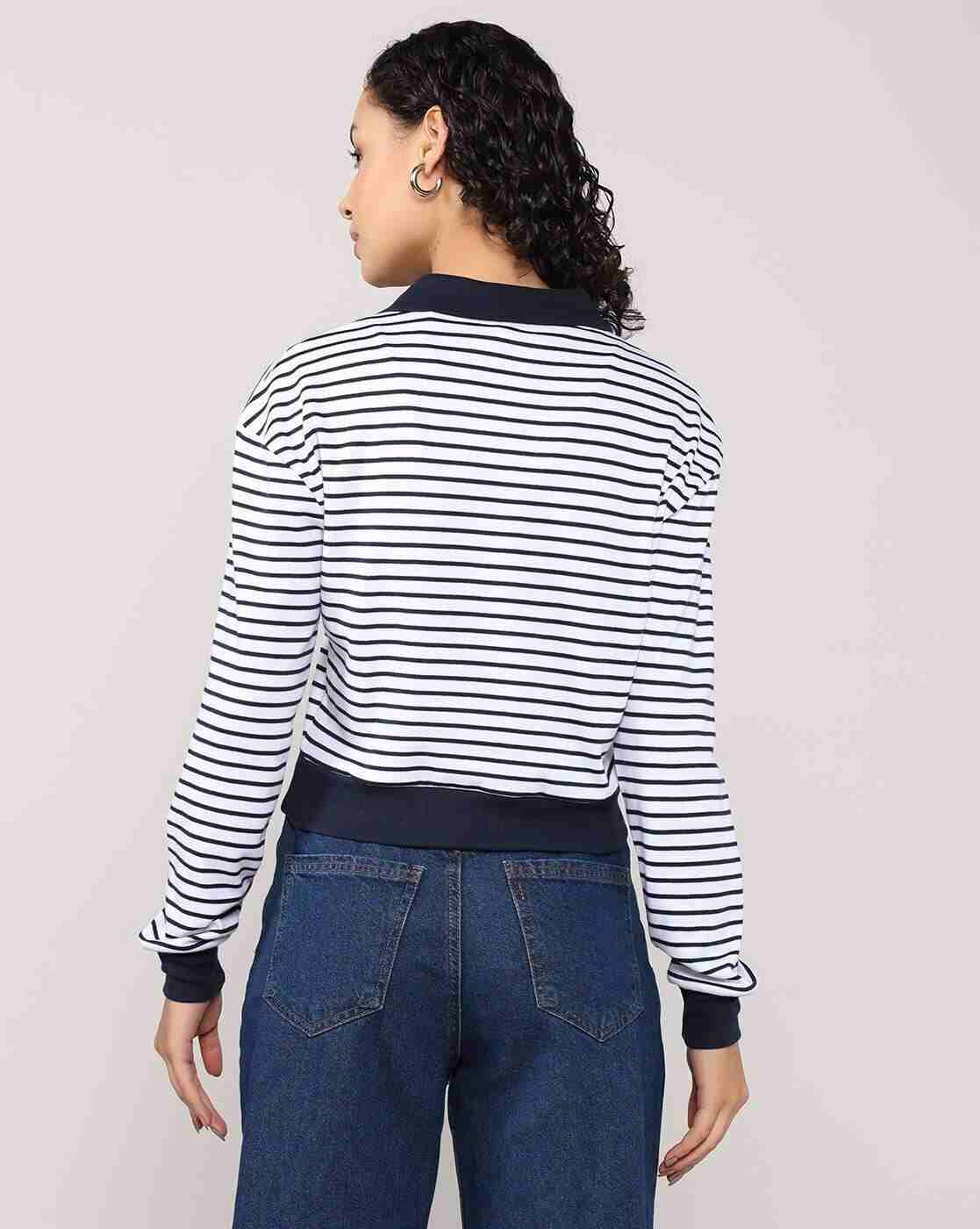 Lee Cooper | Women Striped Regular Fit Polo T-Shirt|2