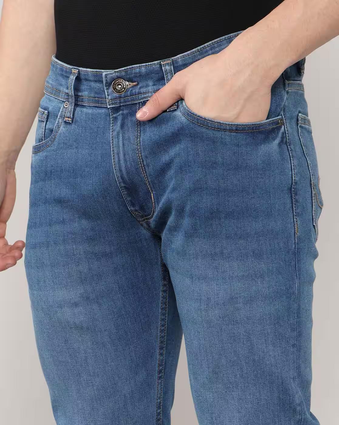 Lee Cooper | Men Lightly Washed Slim Fit Jeans|4