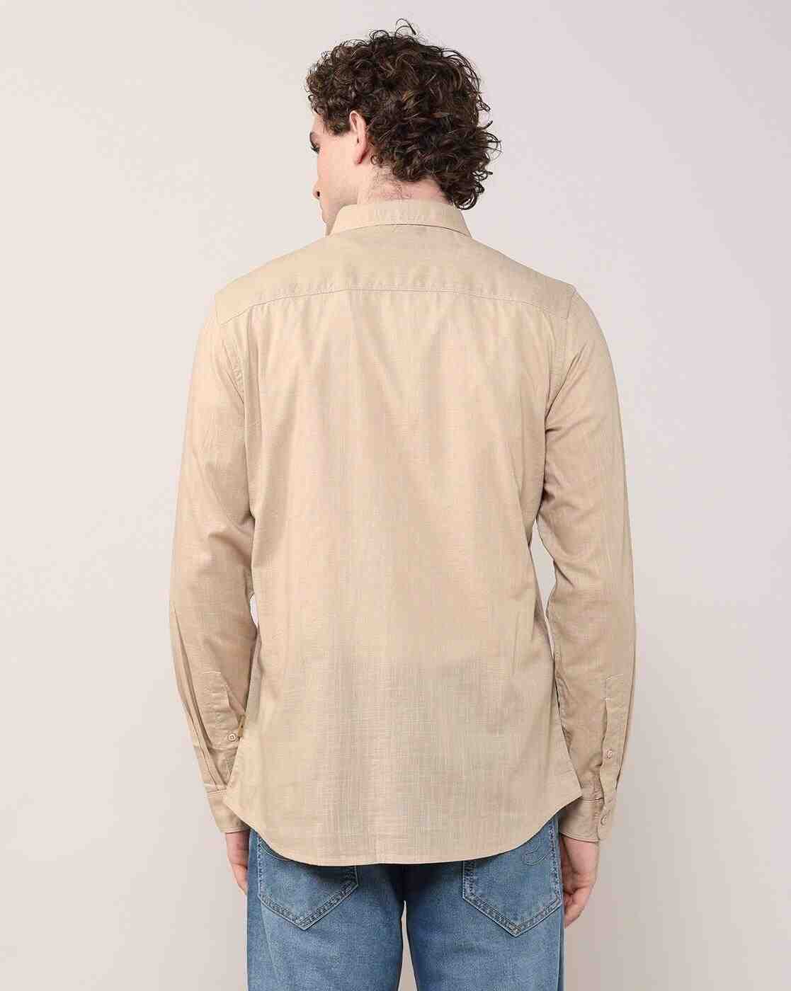 Lee Cooper | Men Regular Fit Cotton Shirt with Flap Pocket|0