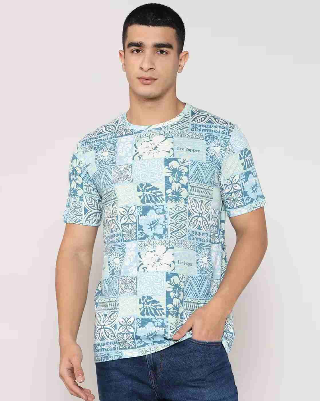 Lee Cooper | Men All-Over Print Regular Fit Crew-Neck T-Shirt|0