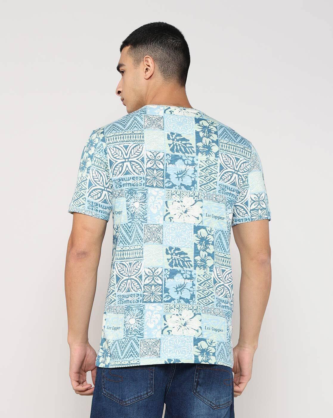 Lee Cooper | Men All-Over Print Regular Fit Crew-Neck T-Shirt|2