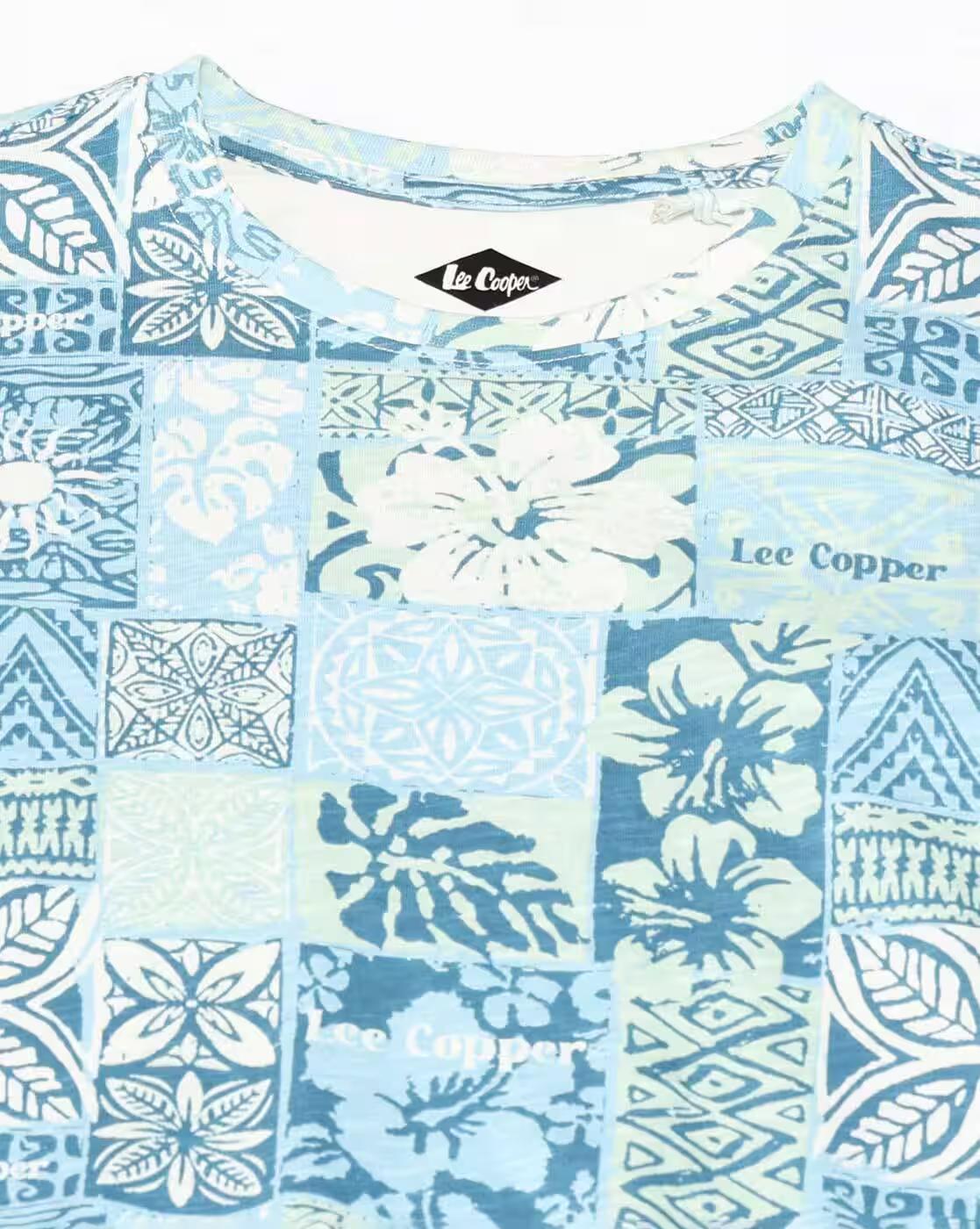 Lee Cooper | Men All-Over Print Regular Fit Crew-Neck T-Shirt|5