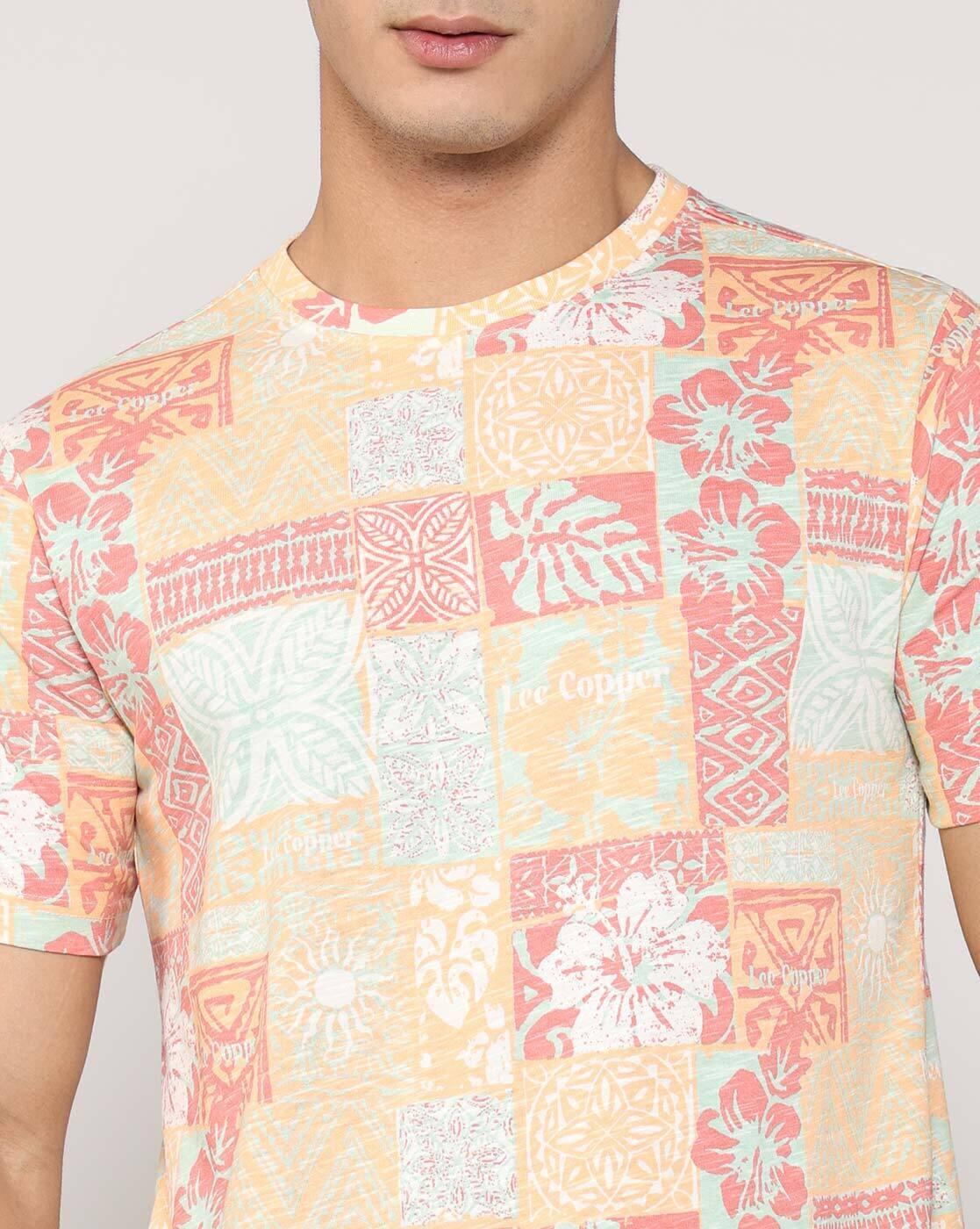 Lee Cooper | Men All-Over Print Regular Fit Crew-Neck T-Shirt|4