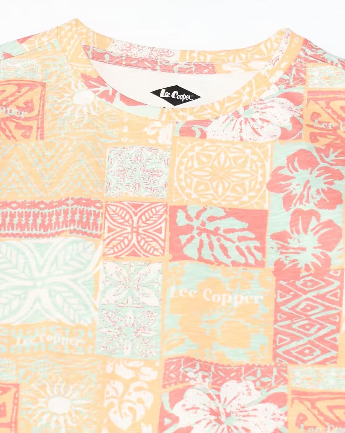 Lee Cooper | Men All-Over Print Regular Fit Crew-Neck T-Shirt|5