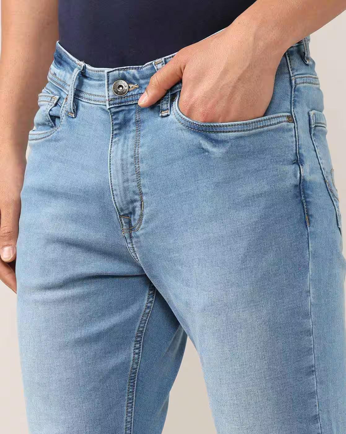 Lee Cooper | Men Mid-Wash Straight Jeans|4