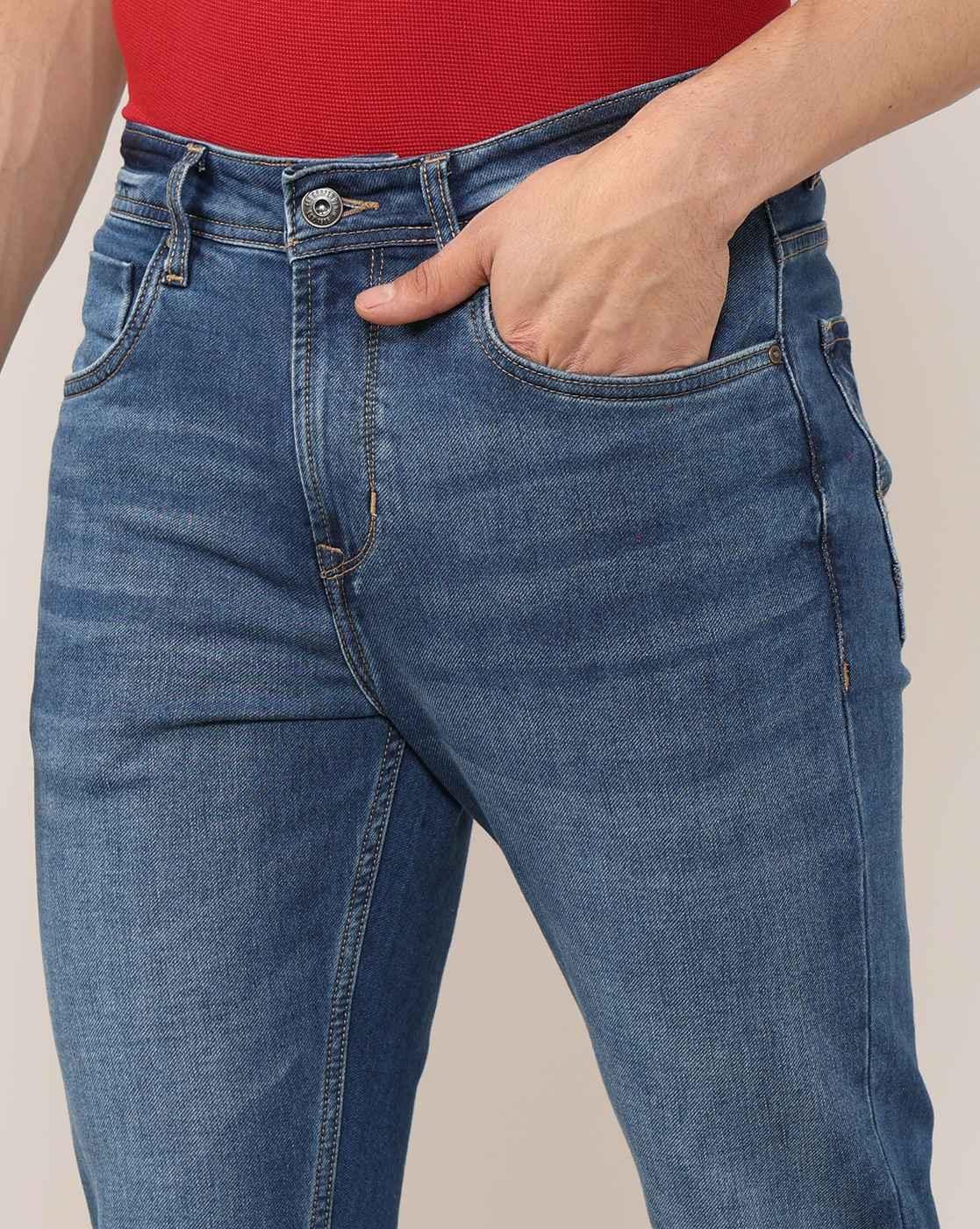 Lee Cooper | Men Lightly Washed Comfort Straight Jeans|4