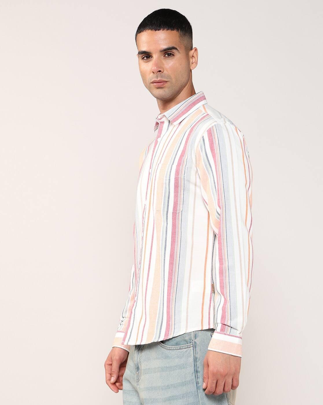 Lee Cooper | Men Stripes Regular Fit Classic Shirt|1