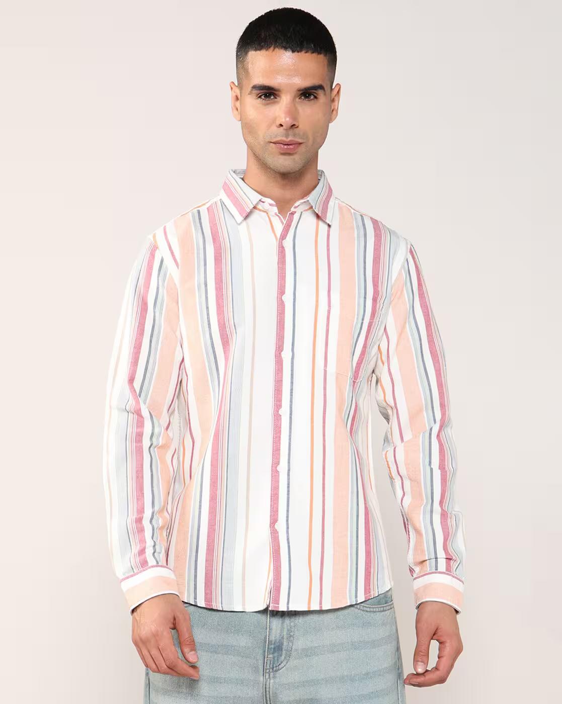 Lee Cooper | Men Stripes Regular Fit Classic Shirt|3