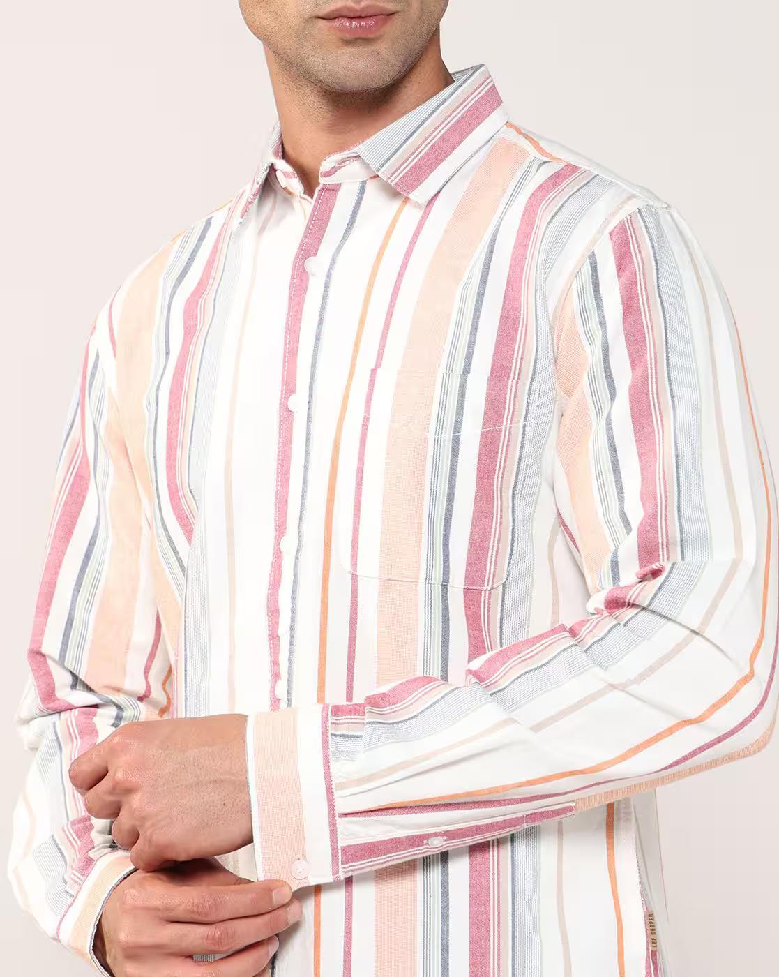 Lee Cooper | Men Stripes Regular Fit Classic Shirt|5