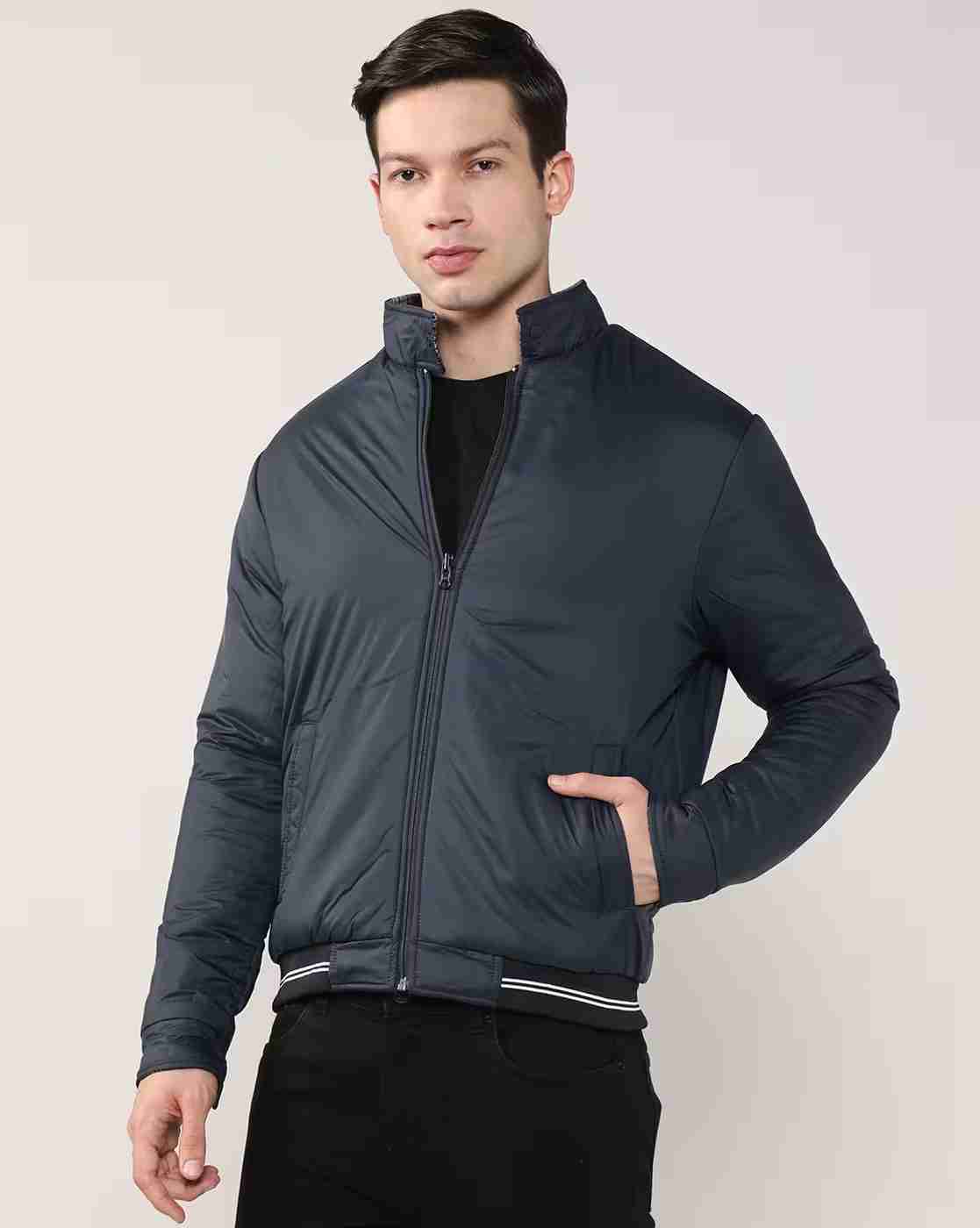 Lee Cooper | Men Checked Relaxed Fit Reversible Bomber Jacket|4