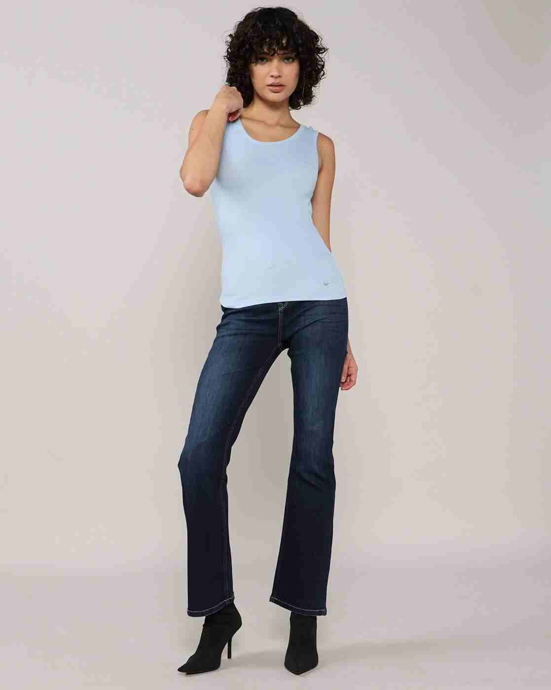 Lee Cooper | Women Ribbed Regular Fit Tank T-Shirt|3