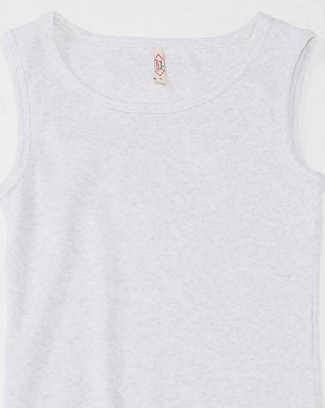 Lee Cooper | Women Ribbed Regular Fit Tank T-Shirt|5