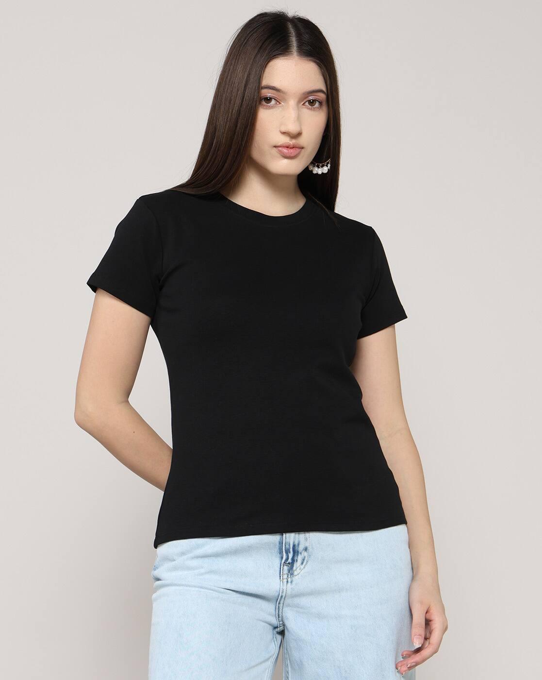 Women Regular Fit Crew-Neck T-Shirt