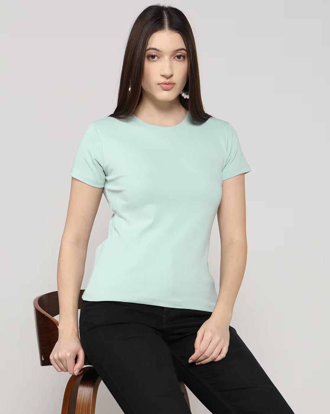 Women Regular Fit Crew-Neck T-Shirt