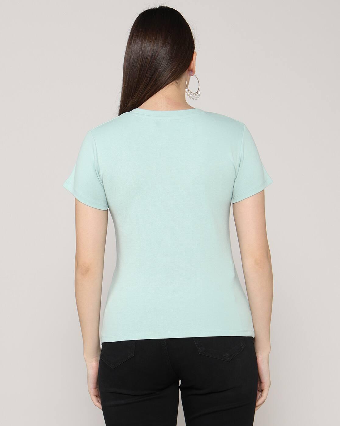 Lee Cooper | Women Regular Fit Crew-Neck T-Shirt|2