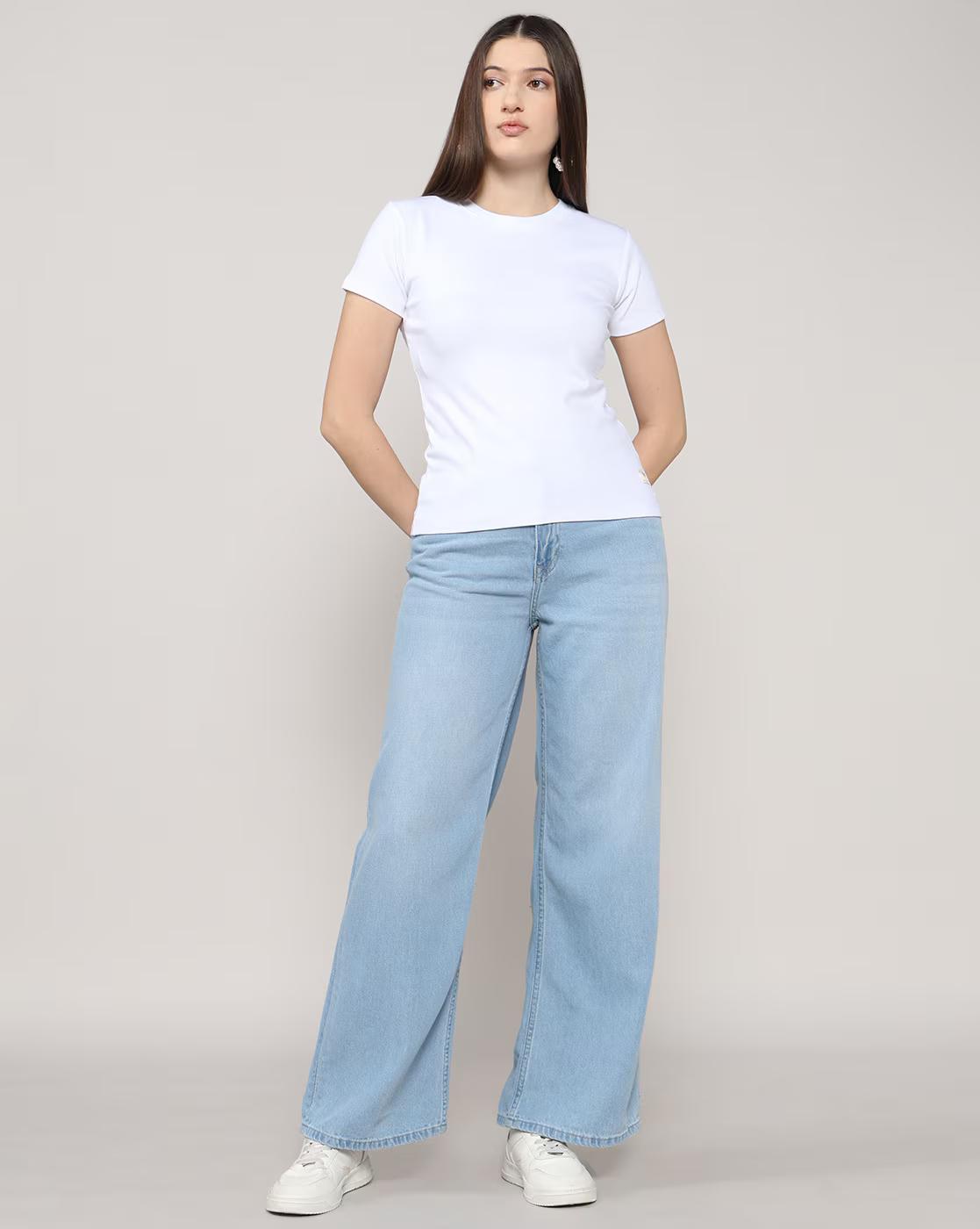 Lee Cooper | Women Regular Fit Crew-Neck T-Shirt|3