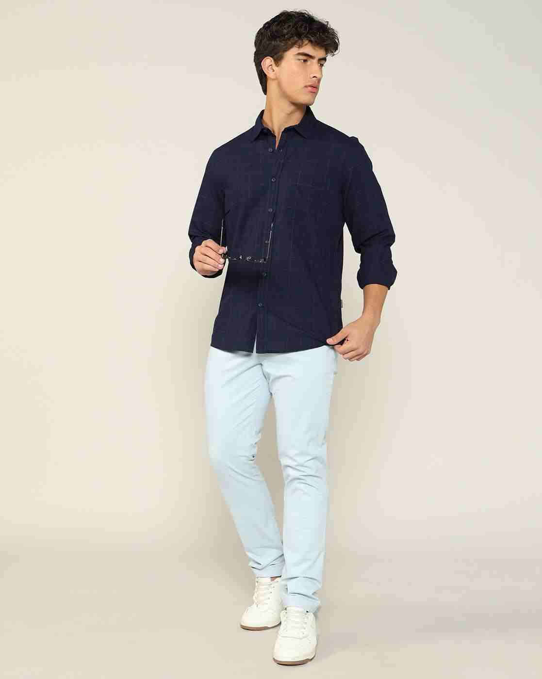 Lee Cooper | Men Checked Regular Fit Shirt with Patch Pocket|4
