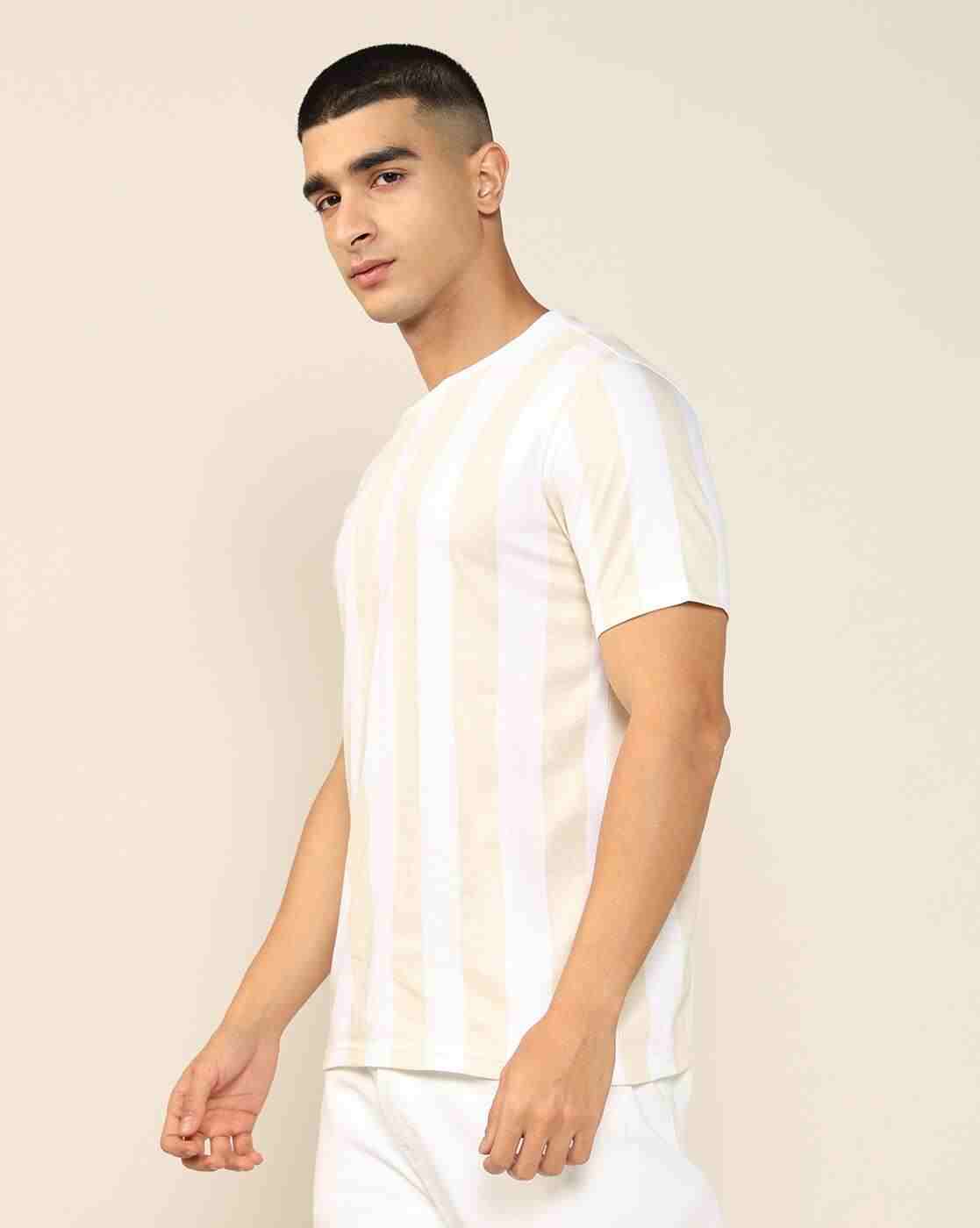 Lee Cooper | Men Vertical Striped Regular Fit Crew-Neck T-Shirt|1