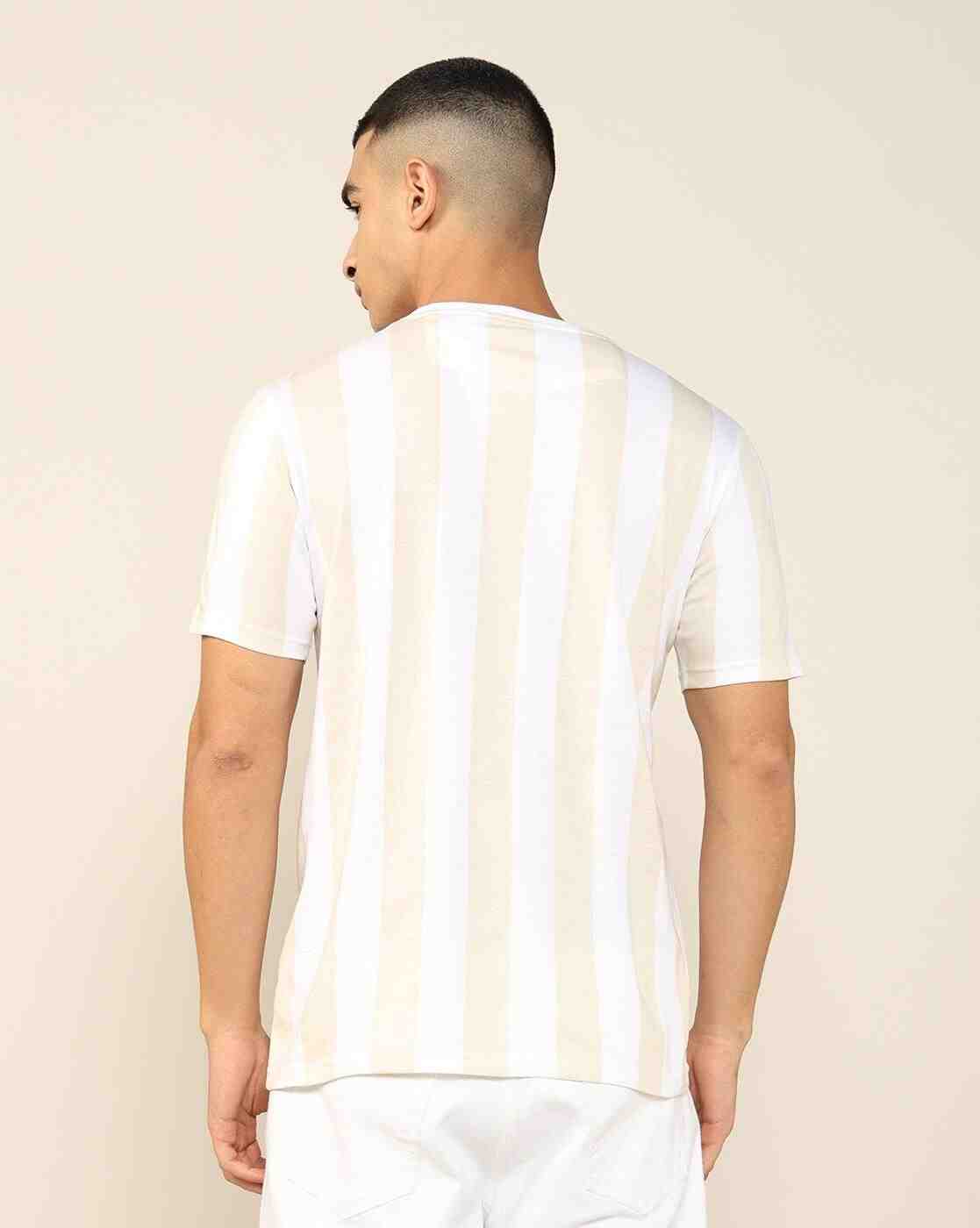 Lee Cooper | Men Vertical Striped Regular Fit Crew-Neck T-Shirt|2