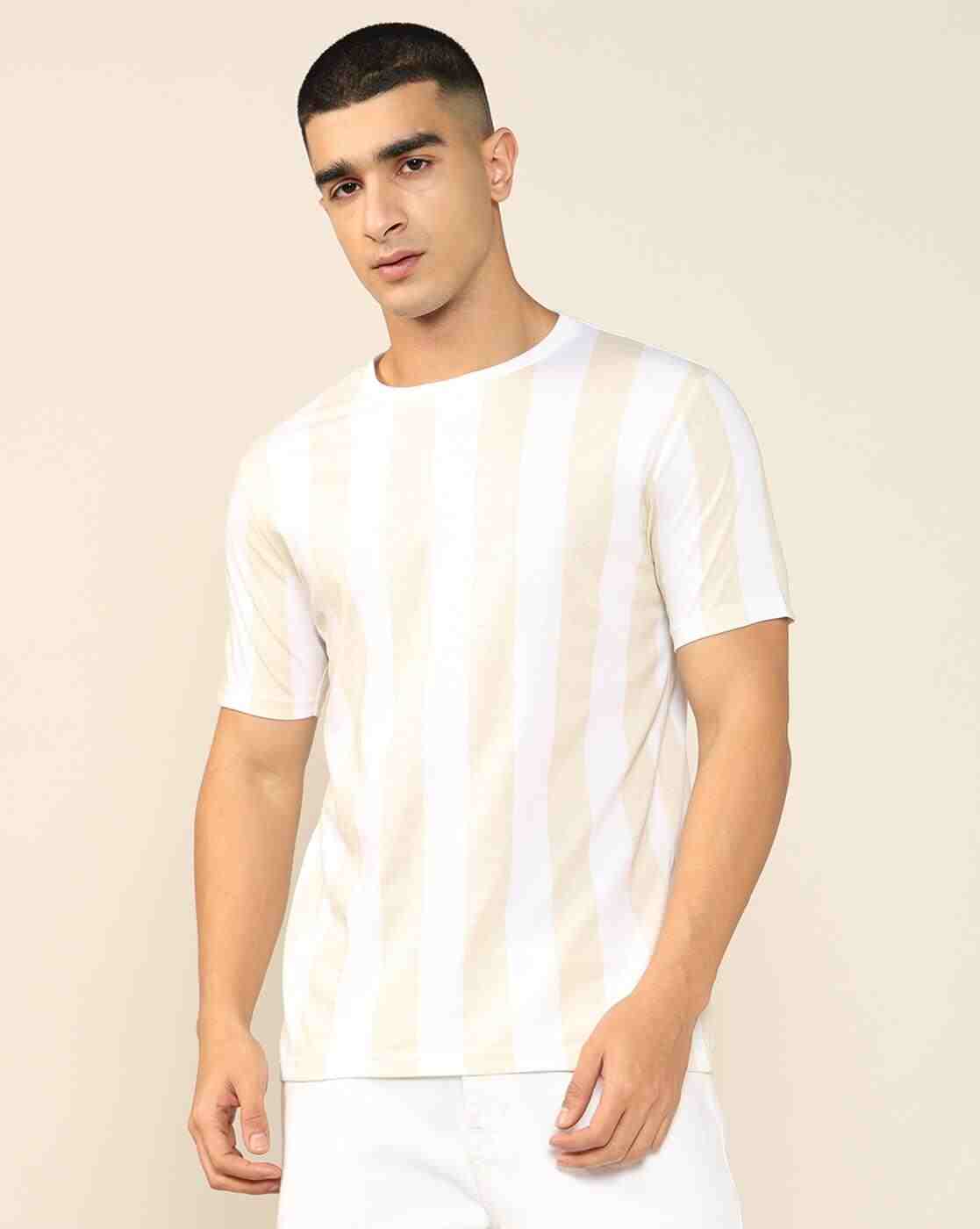 Lee Cooper | Men Vertical Striped Regular Fit Crew-Neck T-Shirt|3