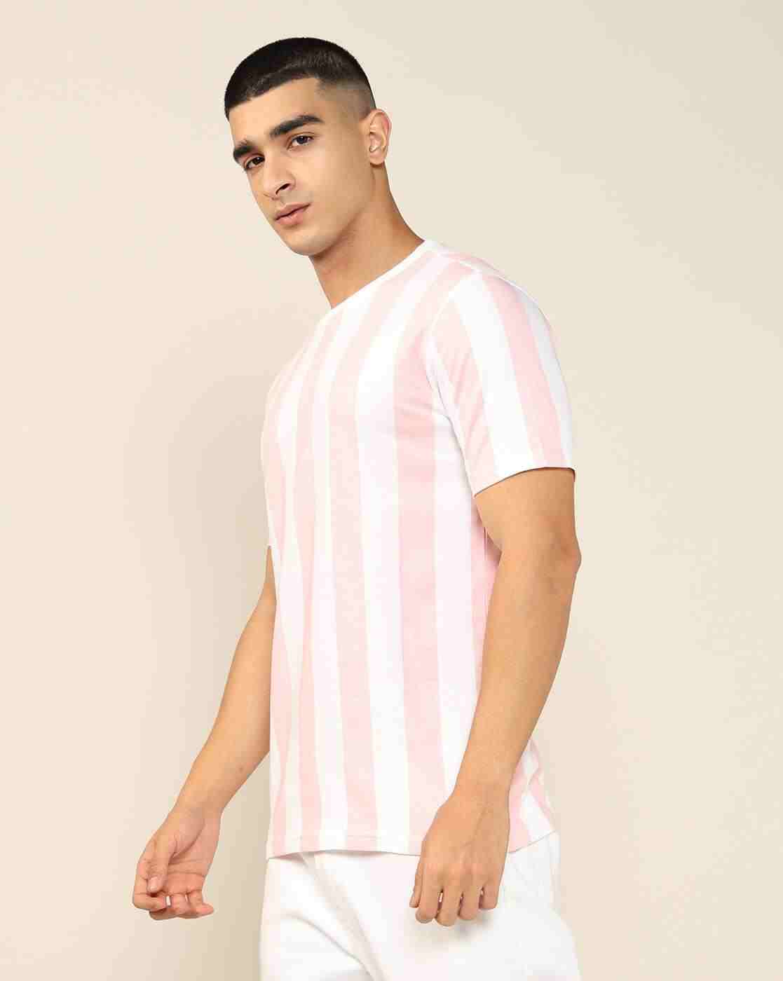 Lee Cooper | Men Vertical Striped Regular Fit Crew-Neck T-Shirt|1