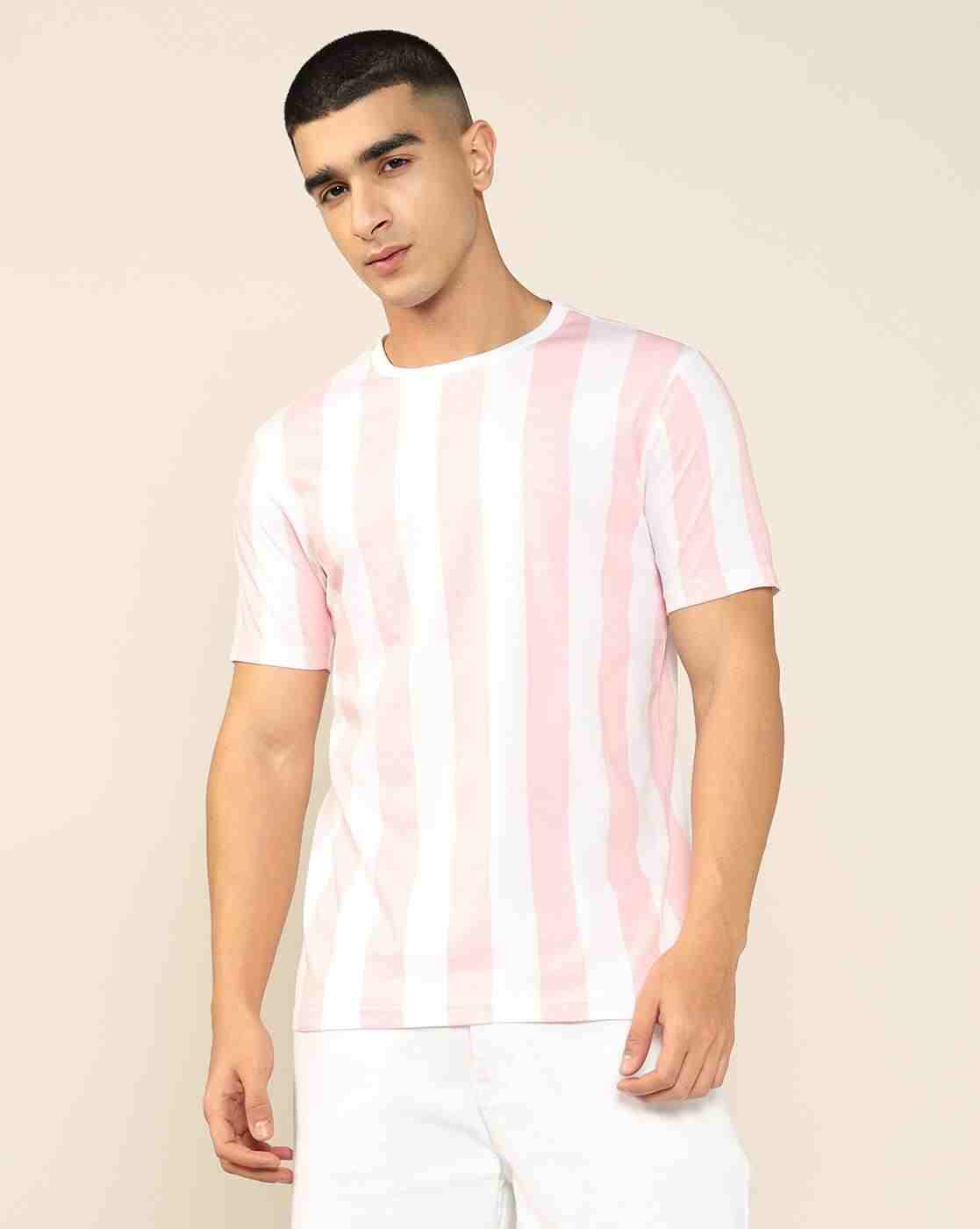 Lee Cooper | Men Vertical Striped Regular Fit Crew-Neck T-Shirt|3