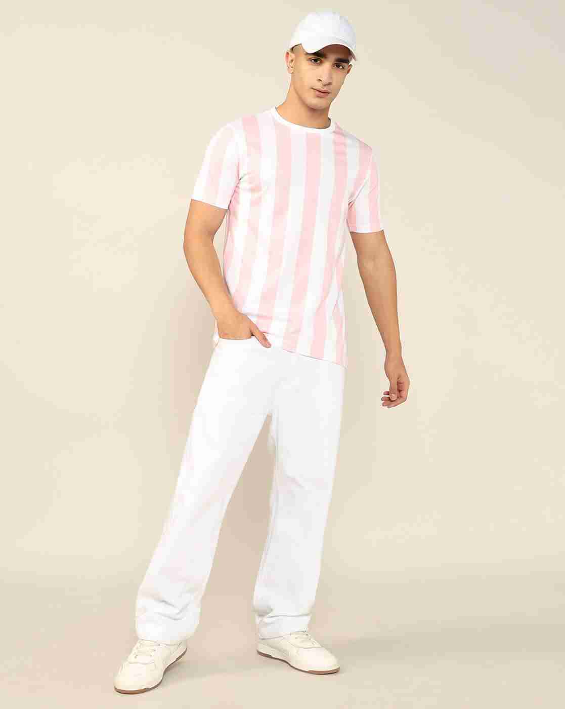 Lee Cooper | Men Vertical Striped Regular Fit Crew-Neck T-Shirt|4