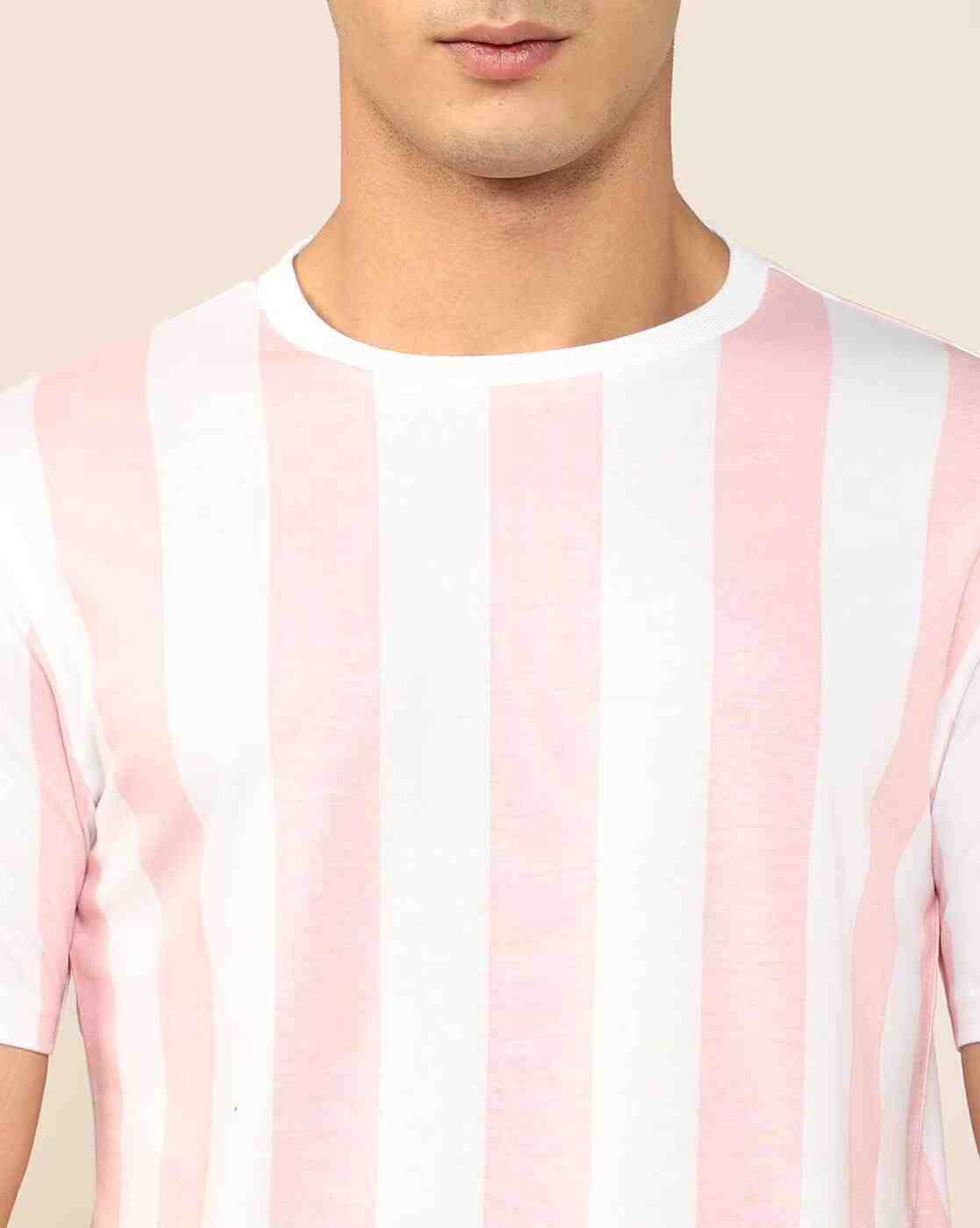 Lee Cooper | Men Vertical Striped Regular Fit Crew-Neck T-Shirt|5